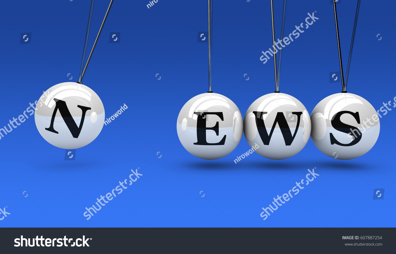 News Sign Word On Hanged Spheres Stock Illustration 607887254