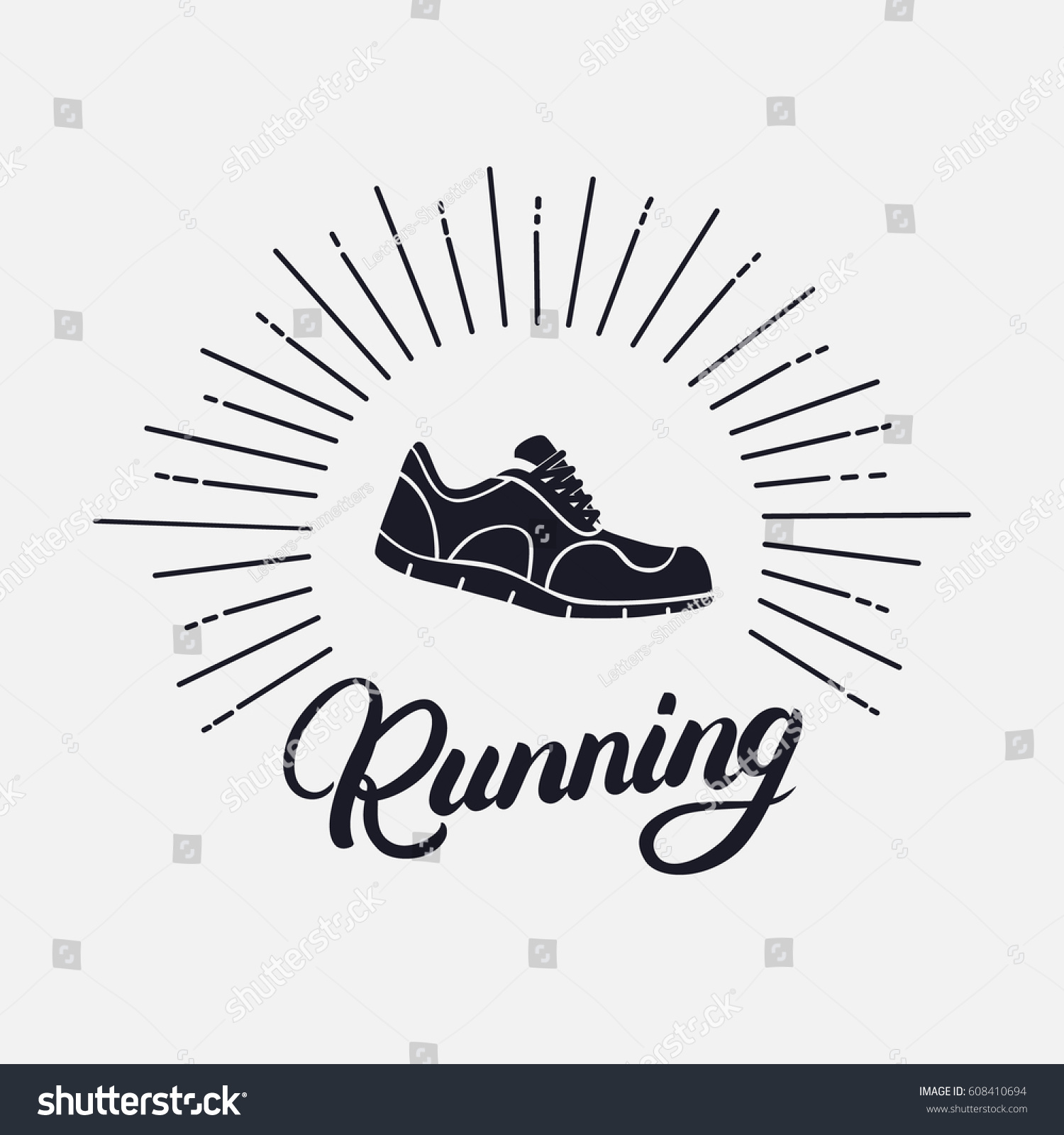 Running Hand Written Lettering Running Shoes Stock Vector (Royalty Free ...