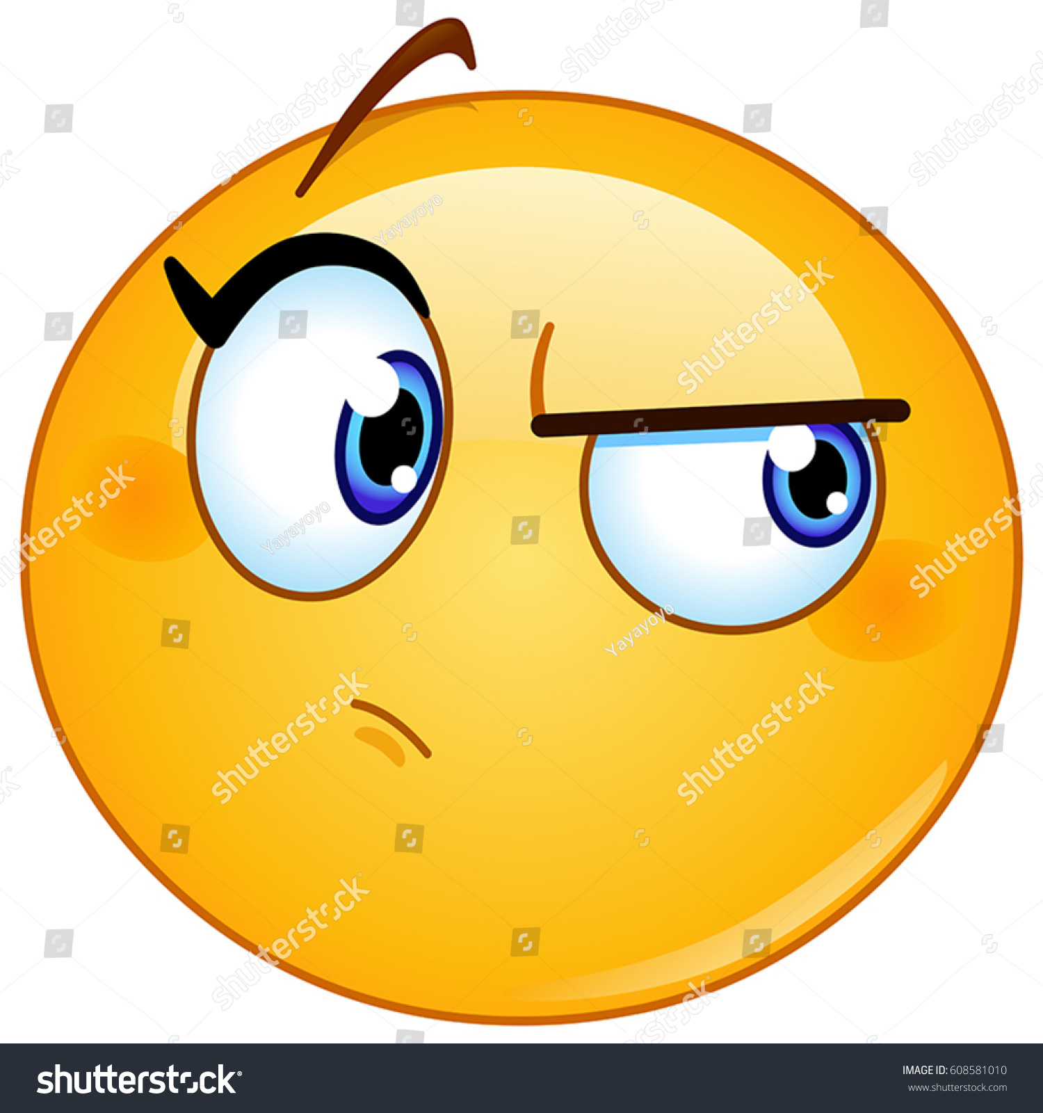 Female Emoticon Suspecting Something Stock Vector Royalty Free