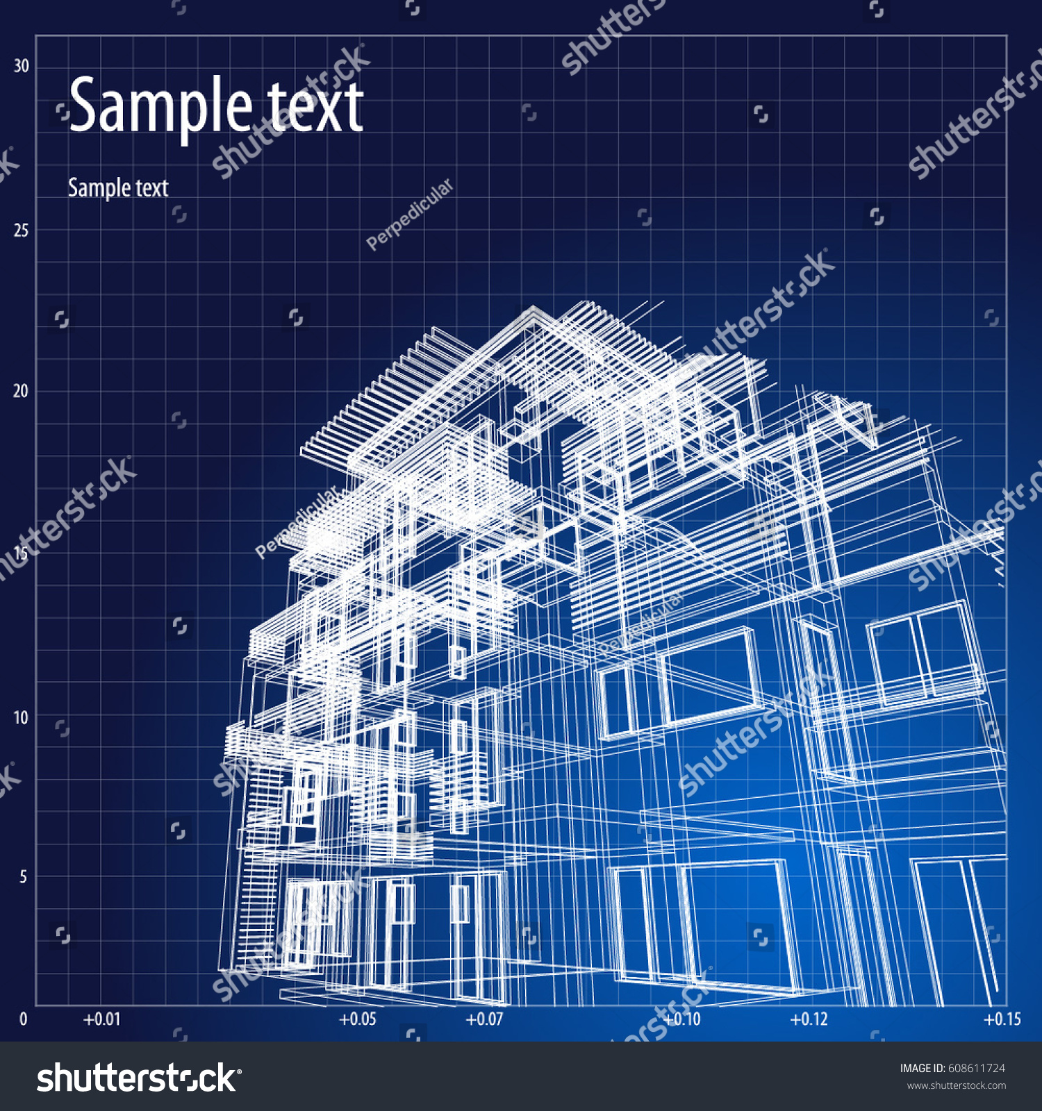 Architecture Grid Blueprint Background Sample Stock Vector (Royalty ...