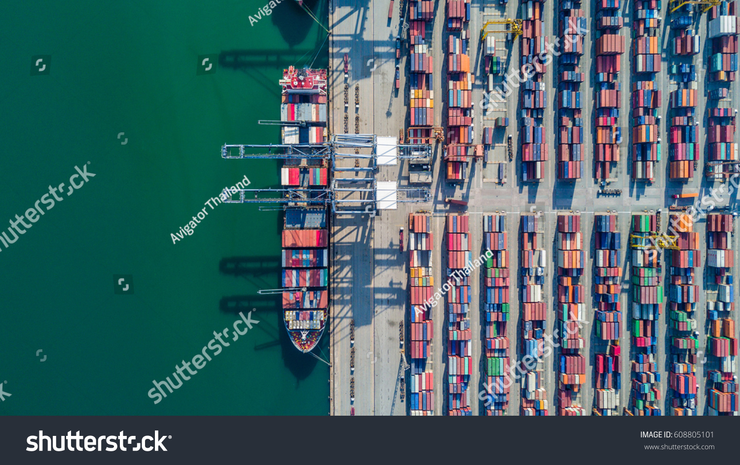 Aerial Top View Container Cargo Ship Stock Photo 608805101 | Shutterstock