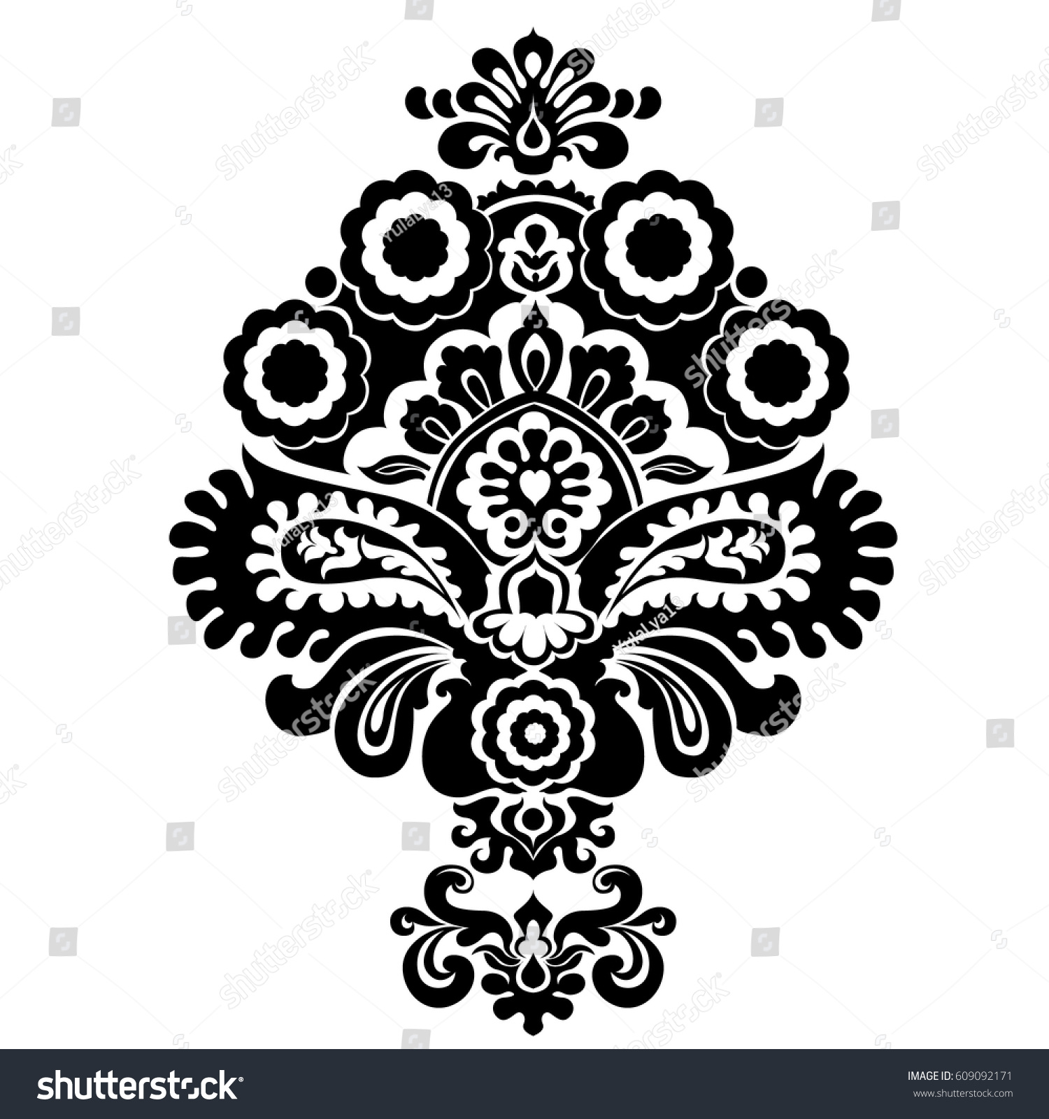 Vector Black White Silhouette Drawing Design Stock Vector (Royalty Free