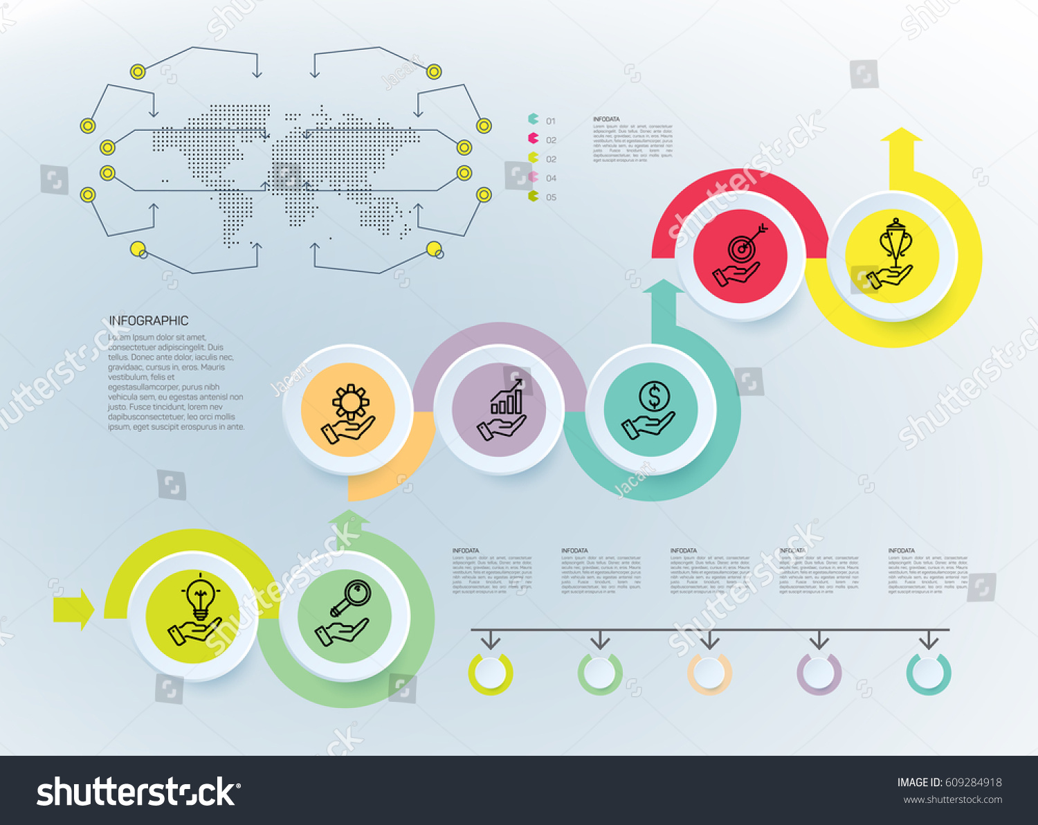 Vector Business Template 7 Steps Infographic Stock Vector Royalty Free 609284918 Shutterstock 7092