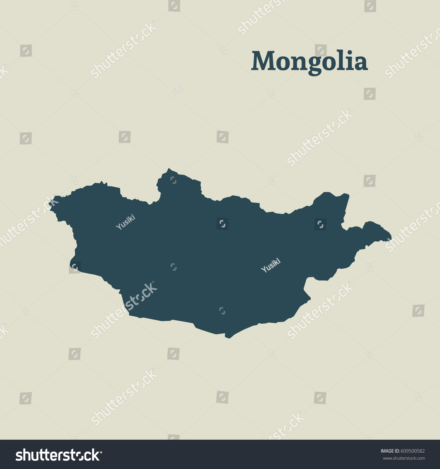 Outline Map Mongolia Isolated Vector Illustration Stock Vector (Royalty ...