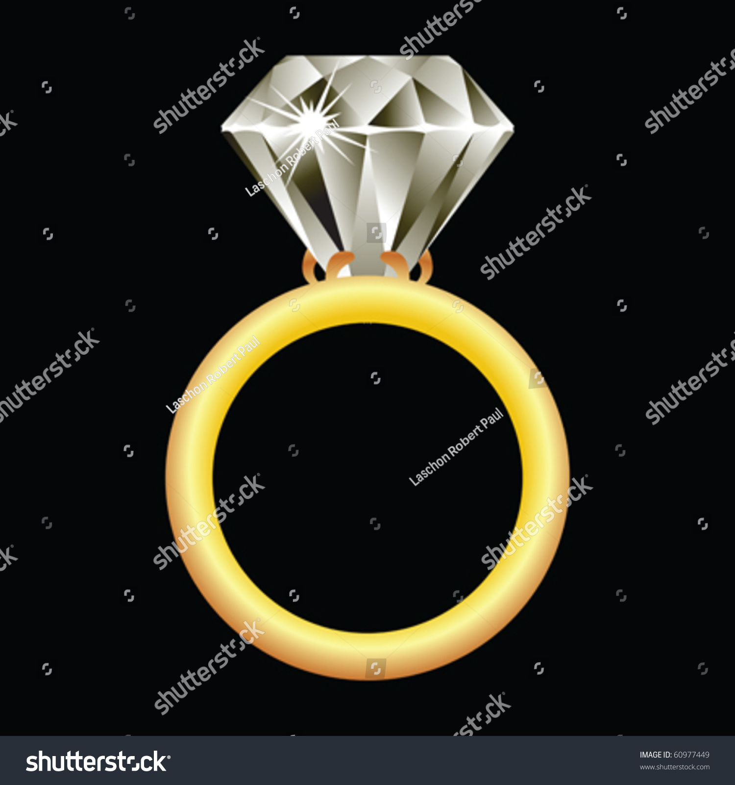 Diamond Ring Against Black Background Abstract Stock Vector (Royalty ...