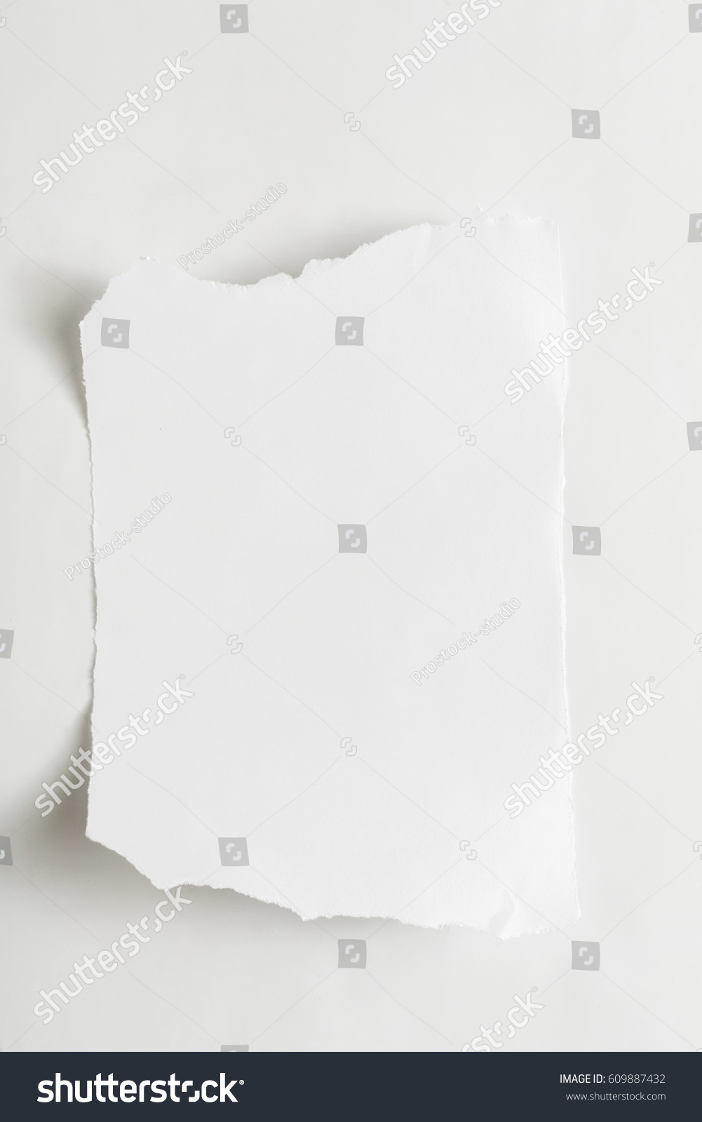 Torn Sheet Blank Ripped Paper Piece Stock Photo 609887432 | Shutterstock