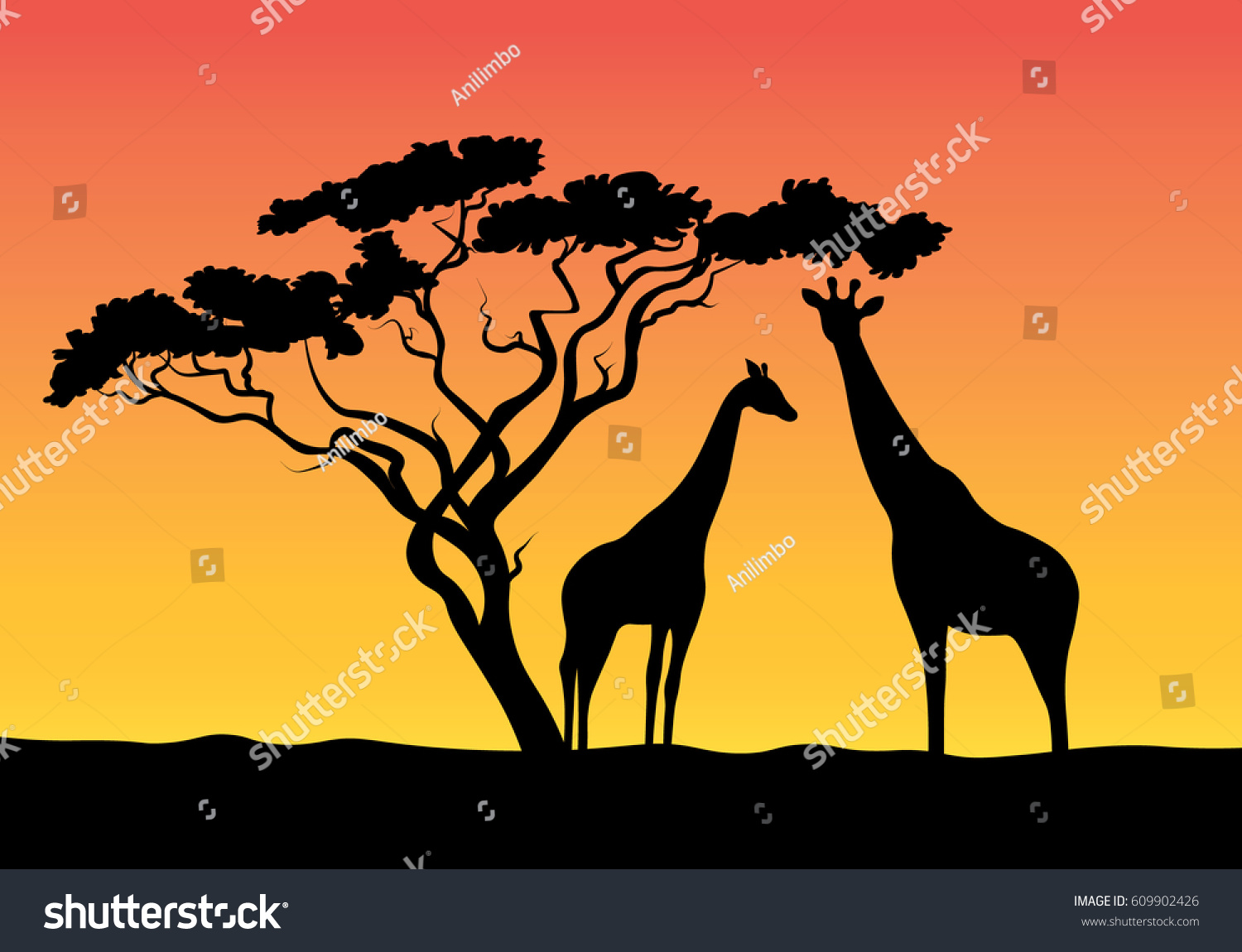 Silhouette Animal Stock Vector (Royalty Free) 609902426 | Shutterstock