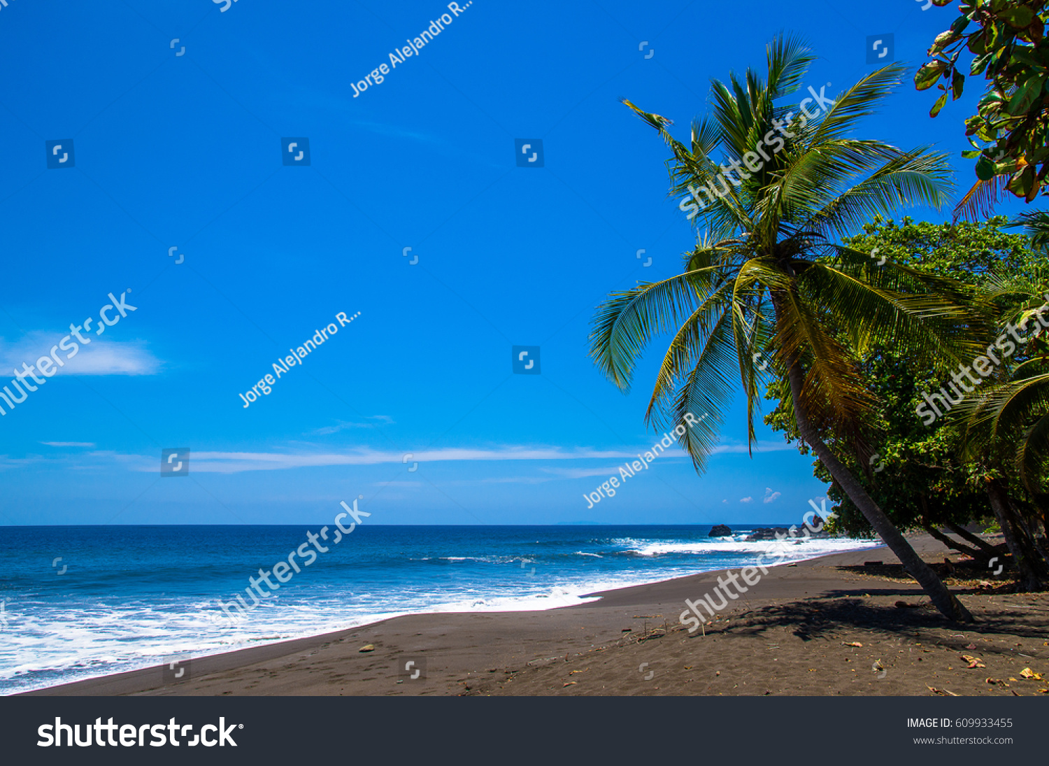 Tropical Beach Costa Rica Natural Paradise Stock Photo 609933455 ...