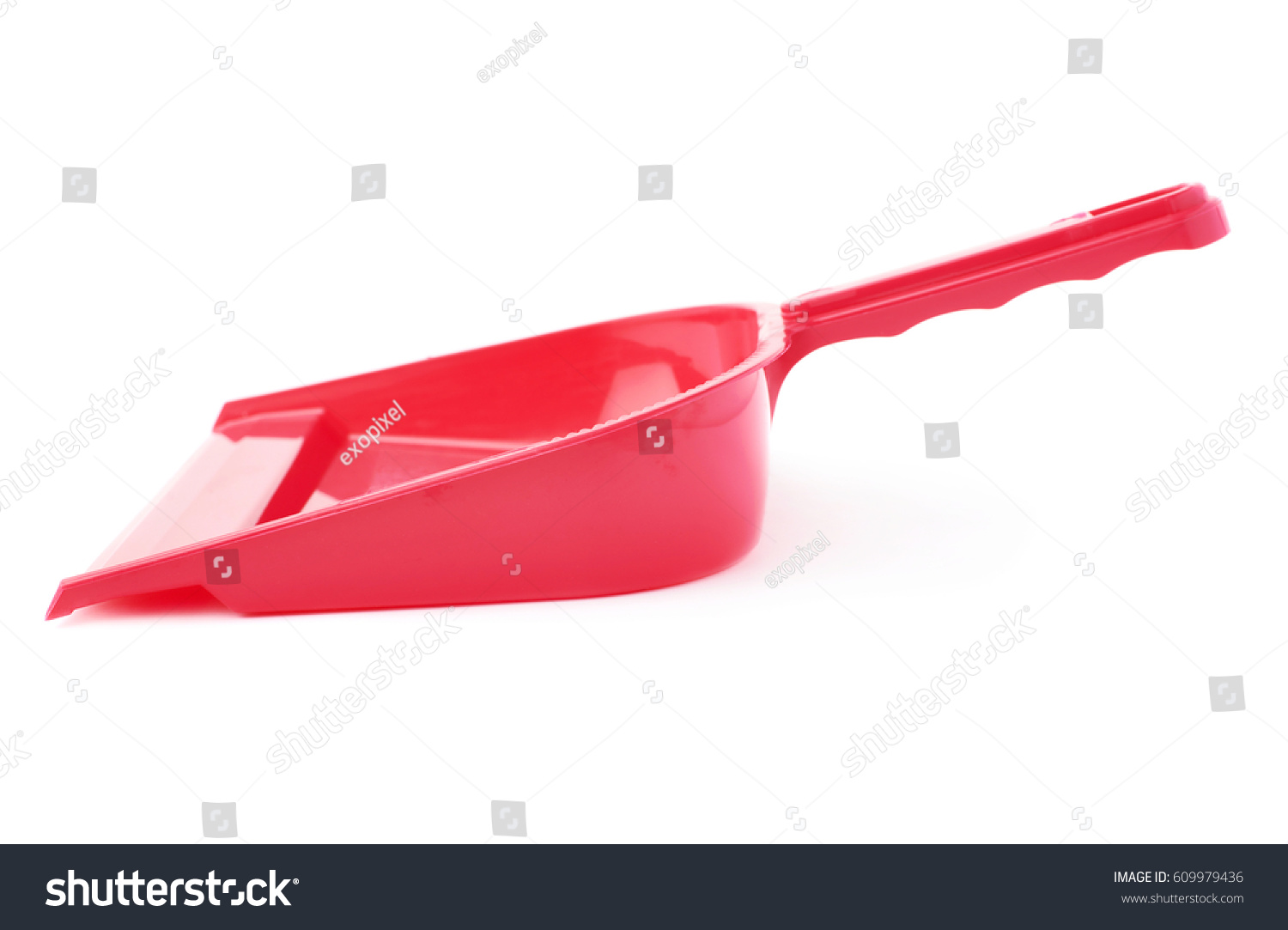 Empty Single Red Plastic Scoop Isolated Stock Photo 609979436