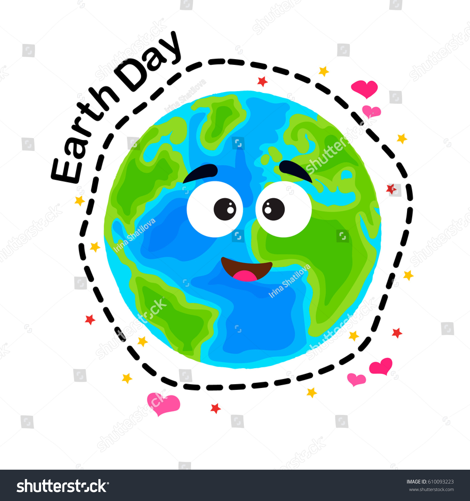 Lovely Smiling Earth Green Earth Day Stock Vector Royalty Free 610093223 Shutterstock 1359