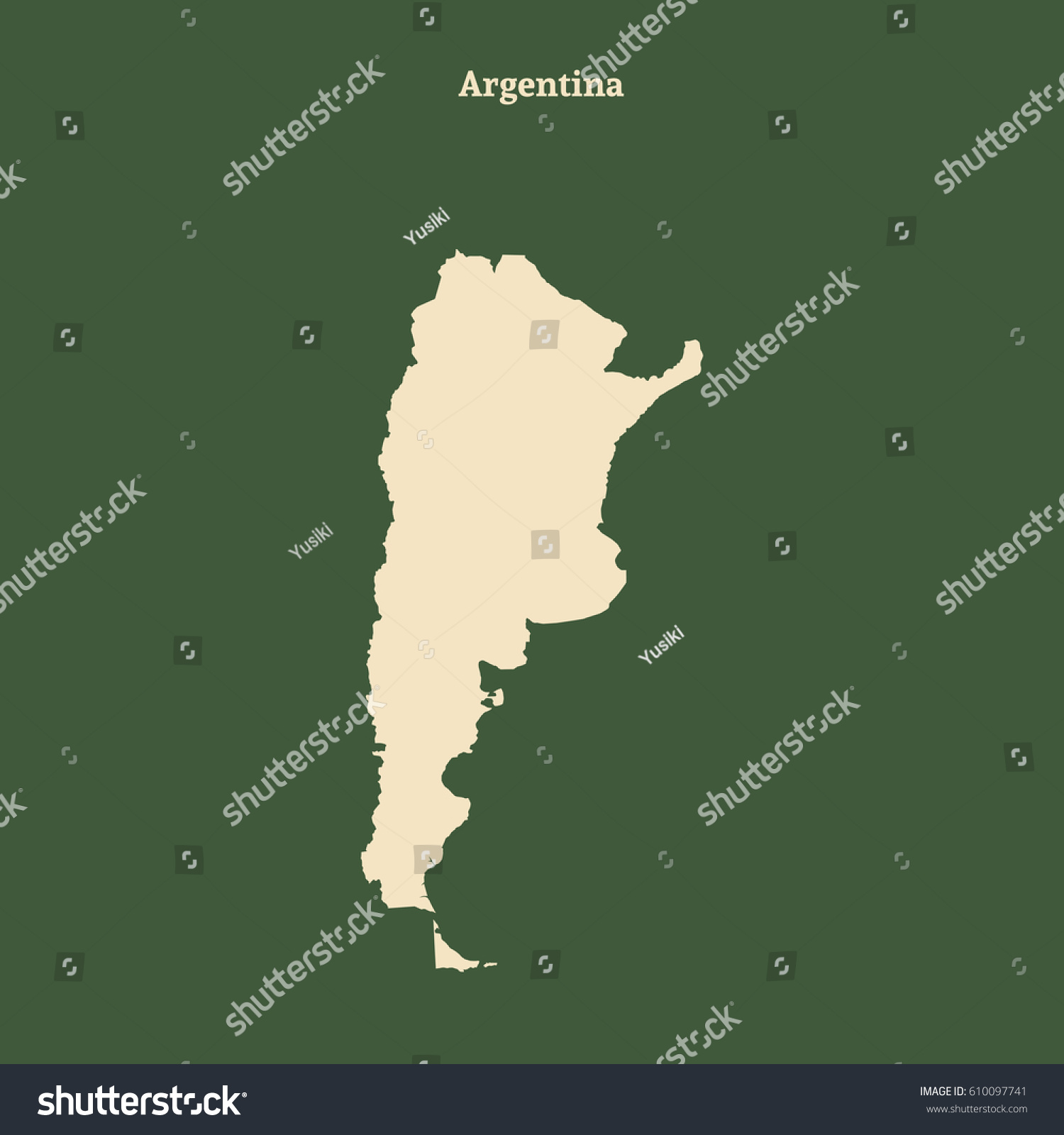 Outline Map Argentina Isolated Vector Illustration Stock Vector ...