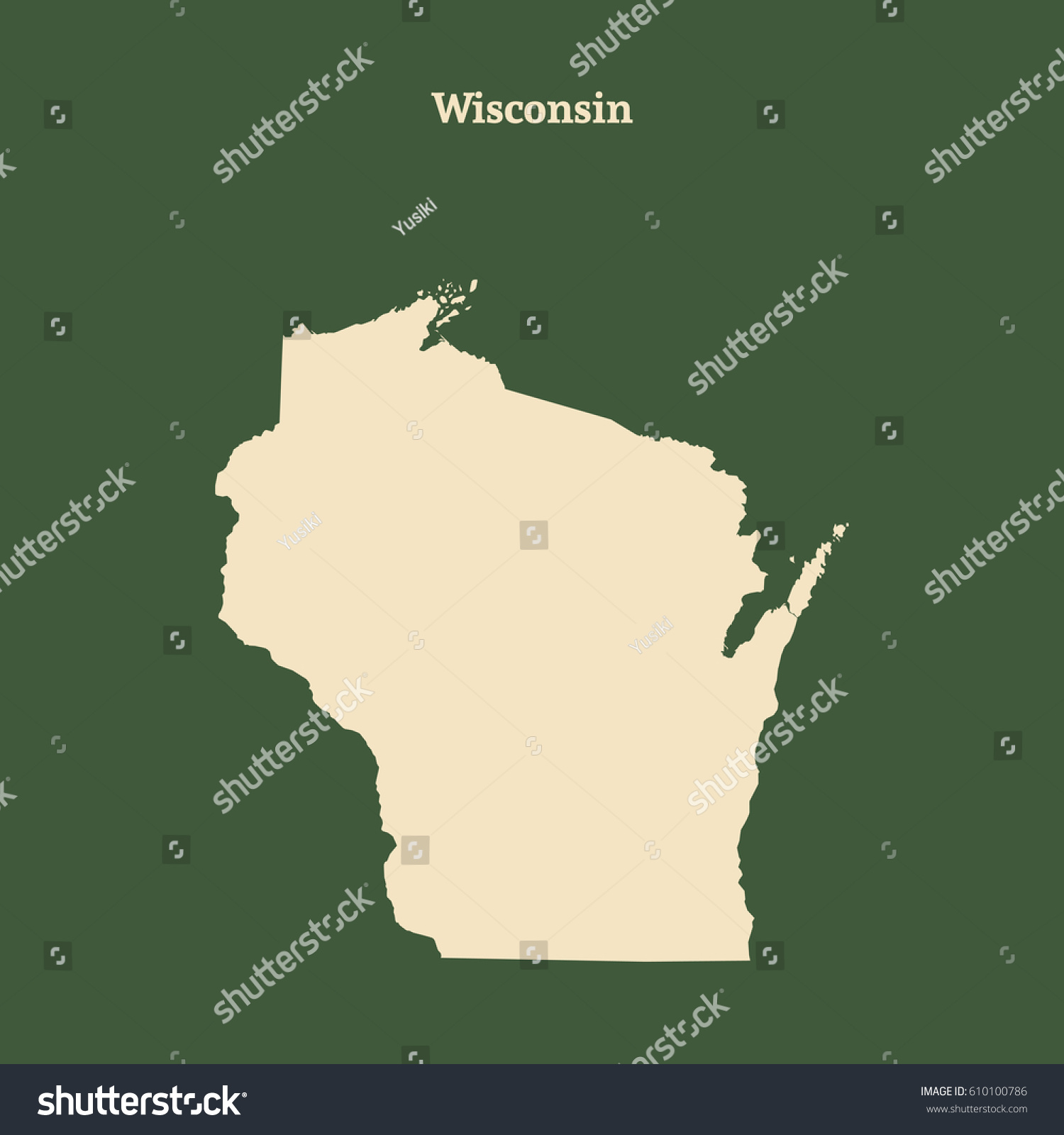 Stock Vector Outline Map Of Wisconsin Isolated Vector Illustration 610100786 