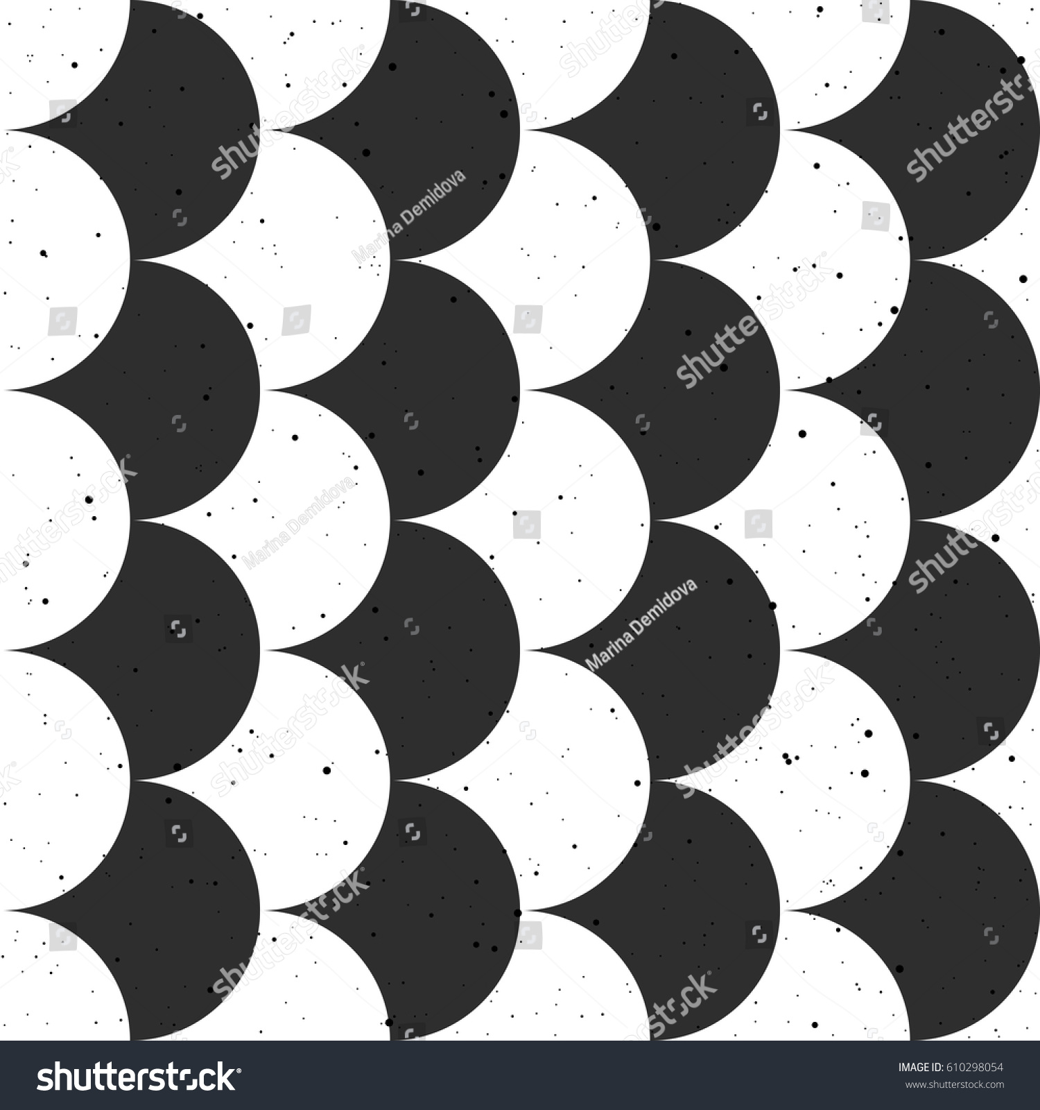 Fish Scale Black White Seamless Background Stock Vector (Royalty Free