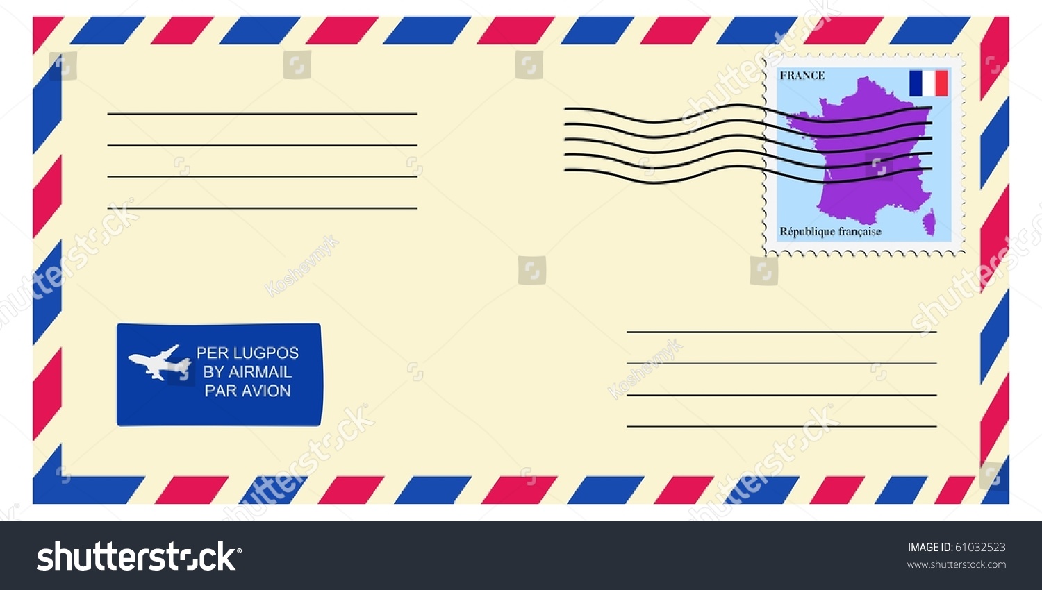 Letter Tofrom France Stock Vector (Royalty Free) 61032523 | Shutterstock