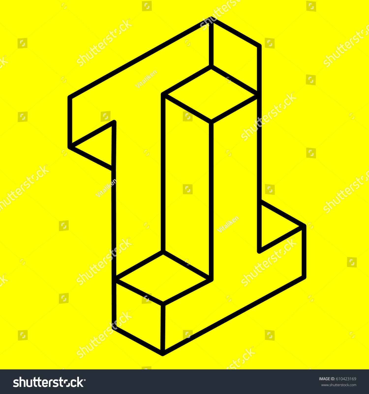 Geometry Optical Illusion Letter Stock Vector (Royalty Free) 610423169 ...