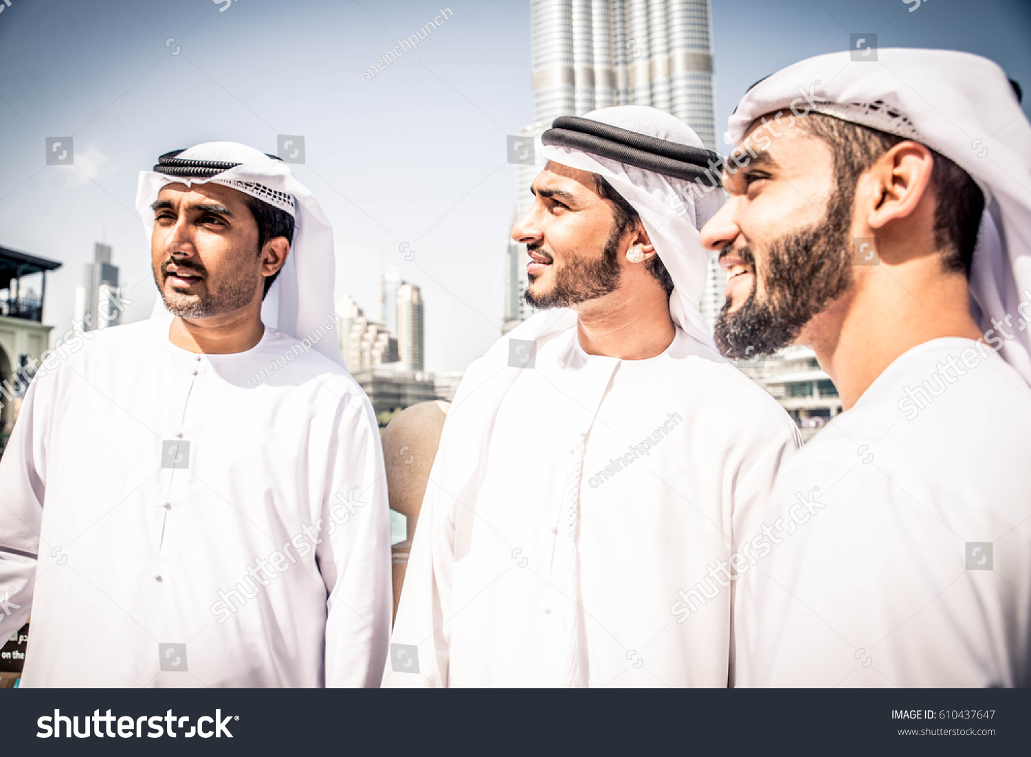 Three Arabic Men Bonding Outdoors Businesspeople Stock Photo 610437647 ...