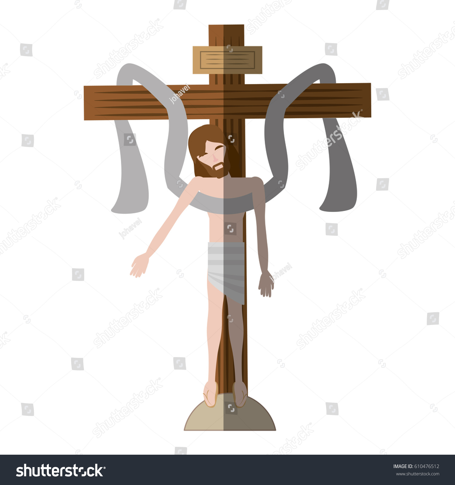 Jesus Christ Sacred Cross Shadow Vector Stock Vector (Royalty Free ...