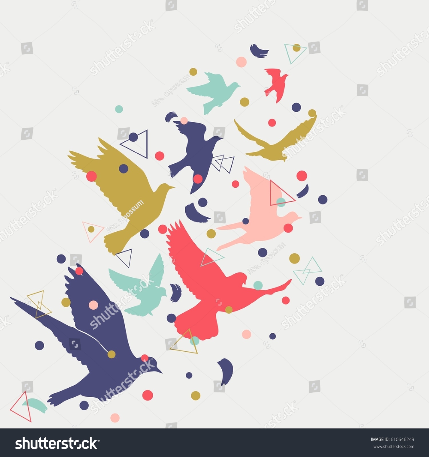 Birds Silhouette Vector Background Stock Vector (Royalty Free ...