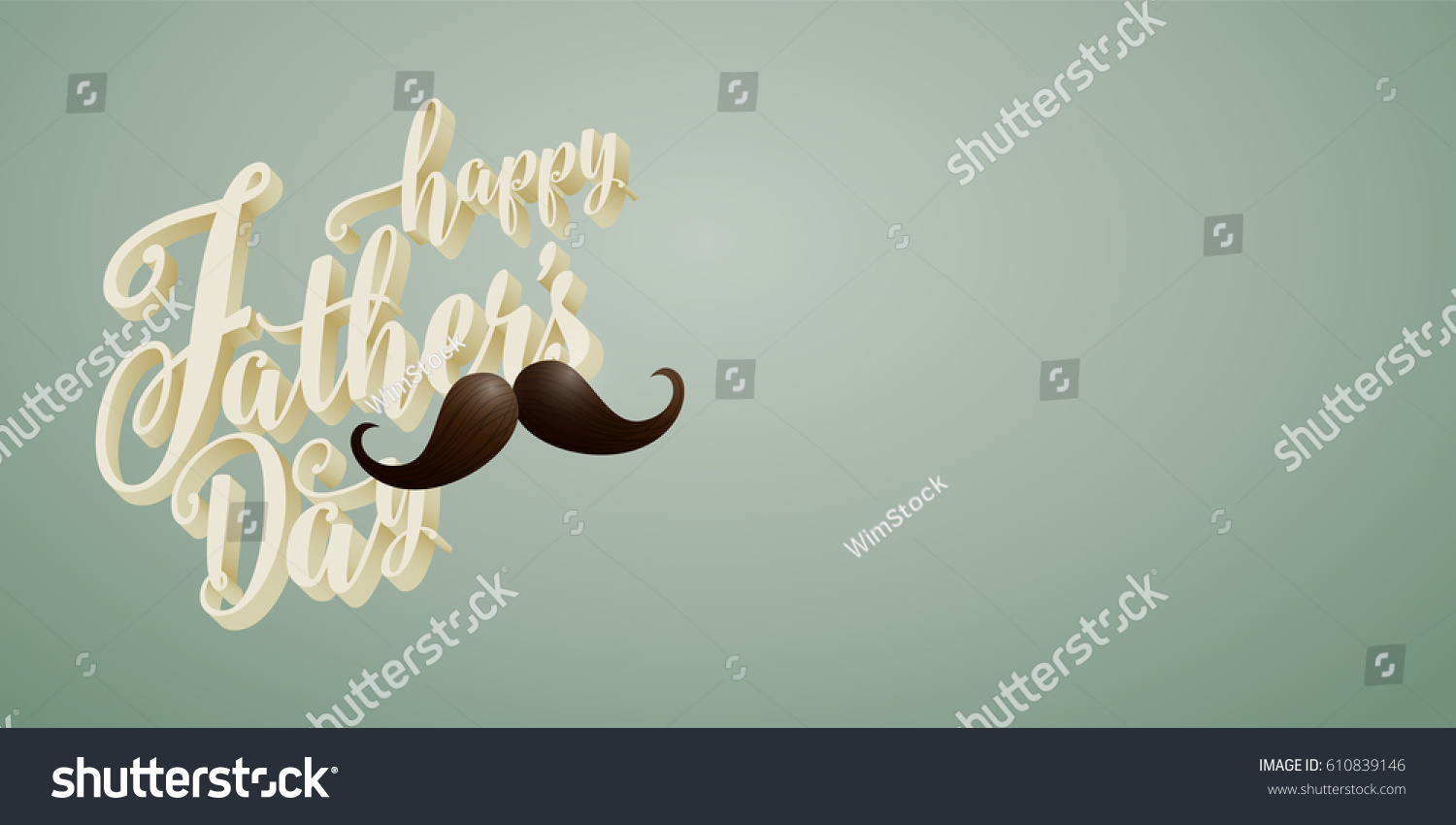 Happy Fathers Day Blank Banner Stock Vector Royalty Free 610839146