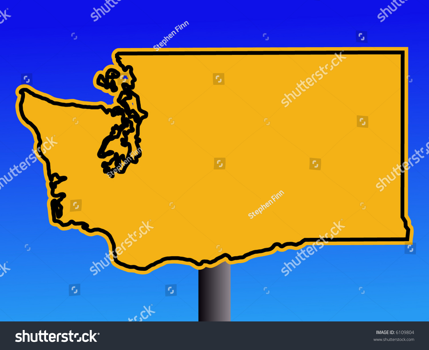 Warning Sign Shape Washington On Blue Stock Vector (Royalty Free ...