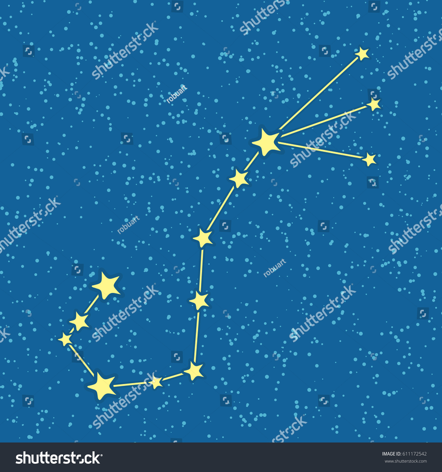 Night Sky Scorpius Constellation Illustration Traditional Stock ...