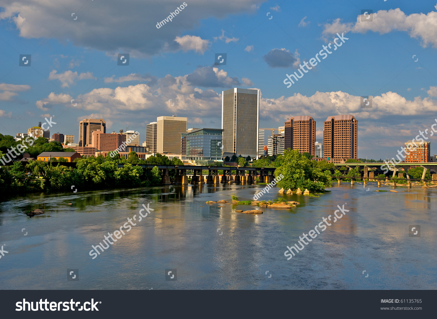 Cityscape Richmond Virginia Architecture Over James Stock Photo ...