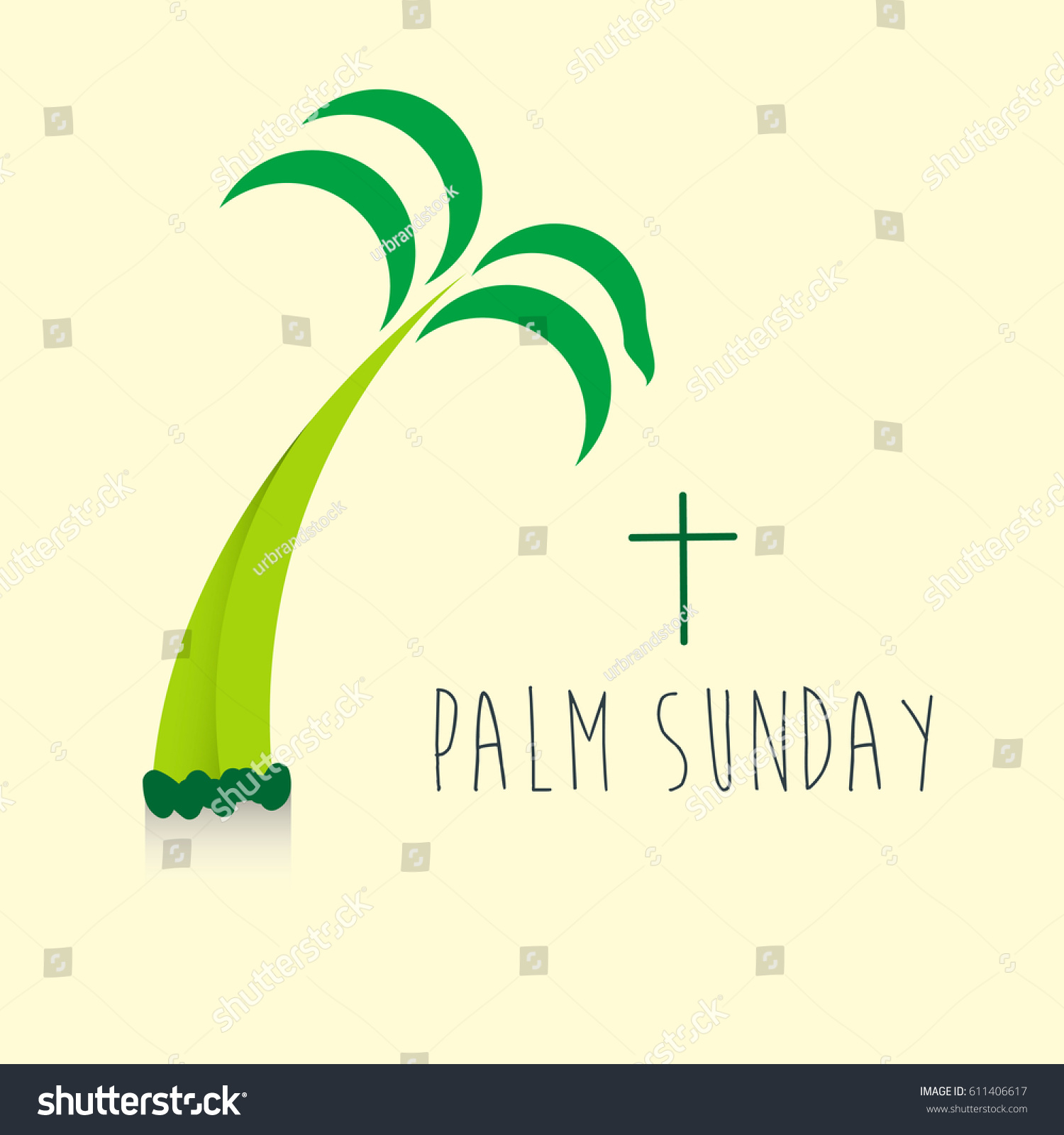 Palm Sunday Banner Religious Holidays Stock Vector (Royalty Free