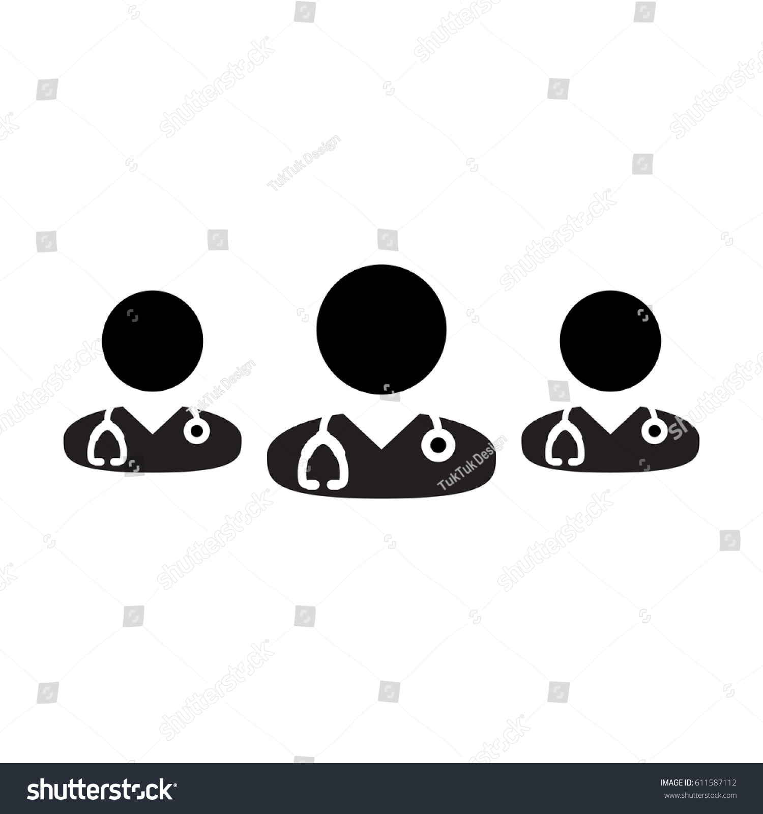 Doctor Icon Group Male Physicians Stethoscope Stock Vector Royalty Free 611587112 Shutterstock 5118