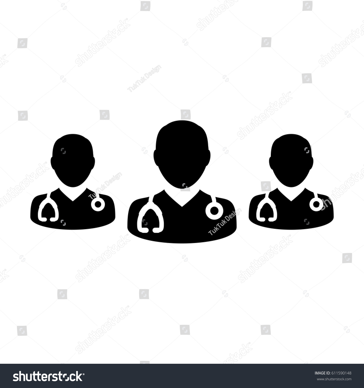 Doctor Icon Group Male Physicians Stethoscope Stock Vector Royalty Free 611590148 Shutterstock 9555