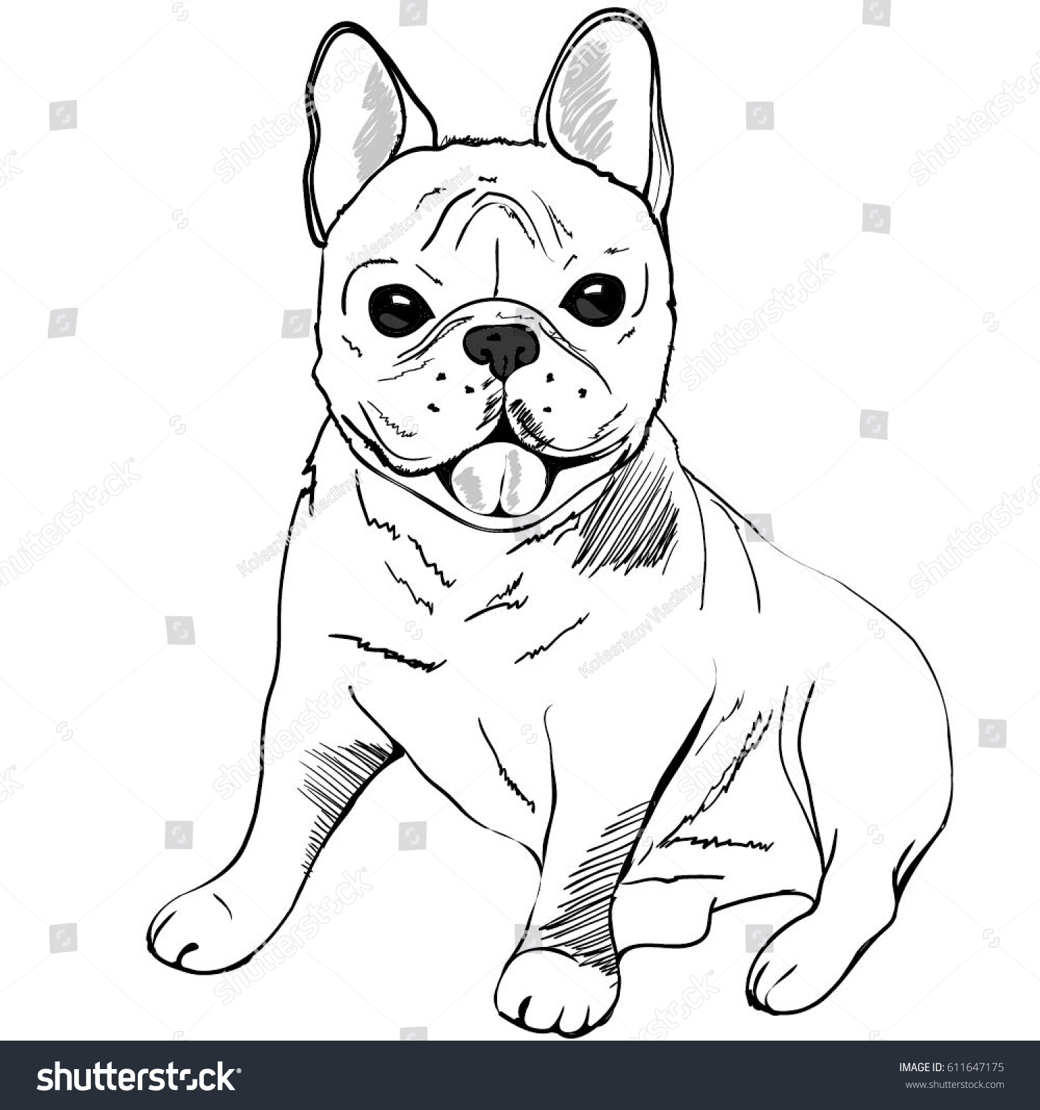 Раскраска собака французский бульдог