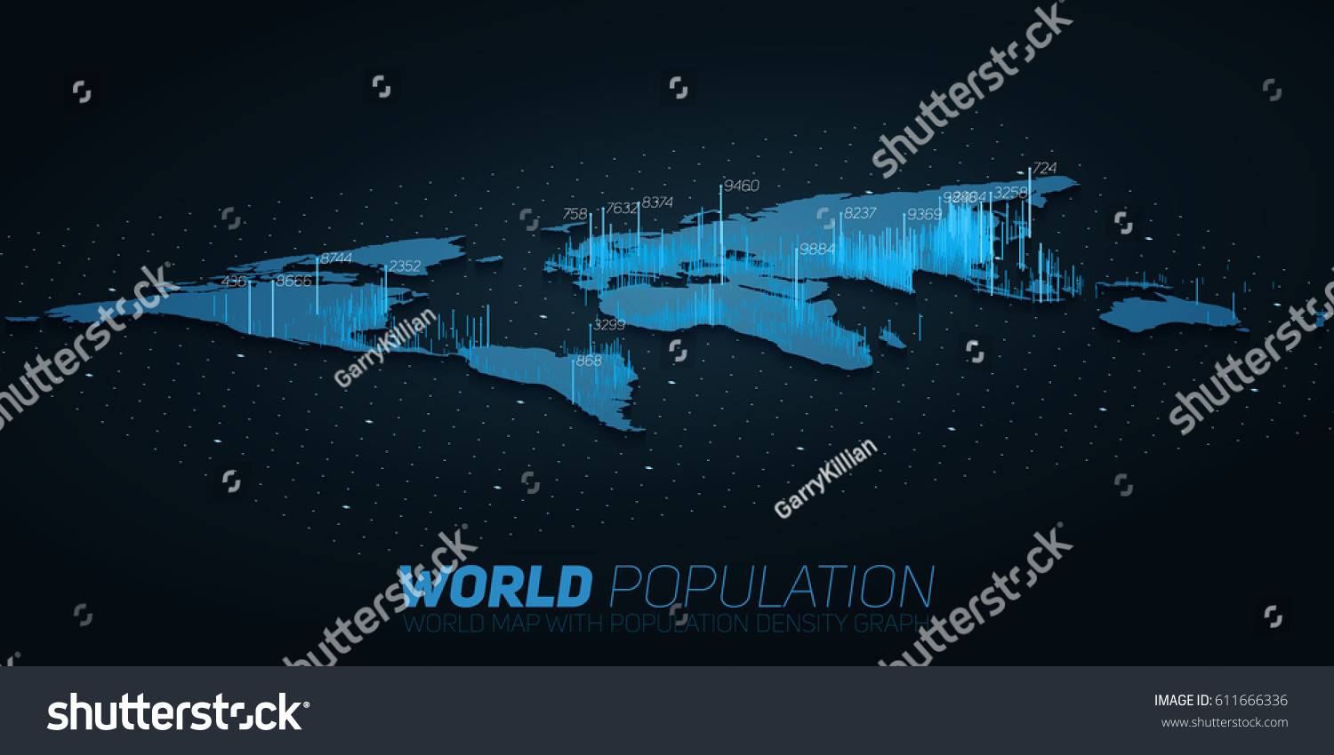 World Population Map Big Data Visualization Stock Vector (Royalty Free ...