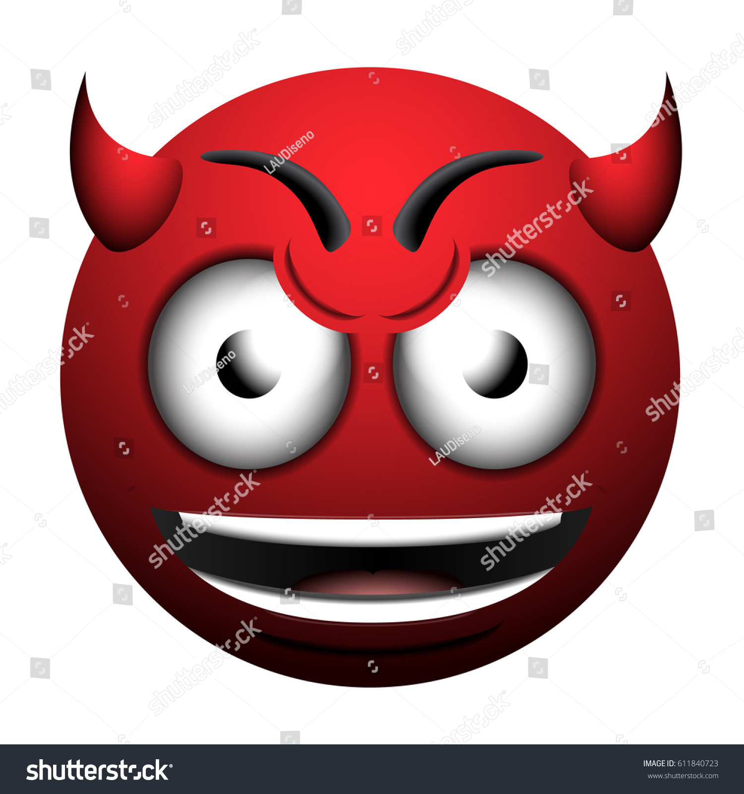 Isolated Evil Emote On White Background Stock Vector (Royalty Free ...