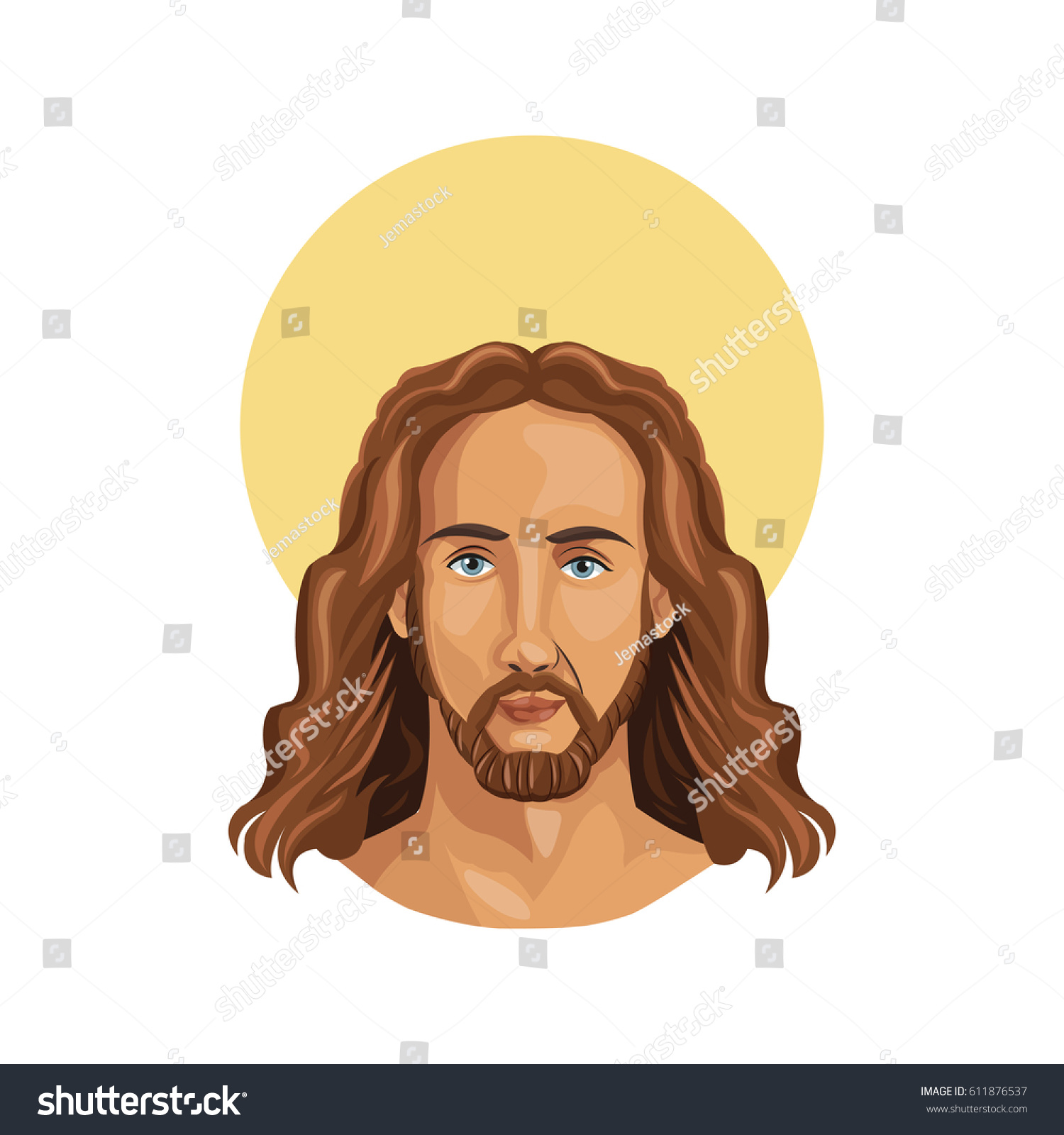 Jesus Christ Man Icon Stock Vector (royalty Free) 611876537 