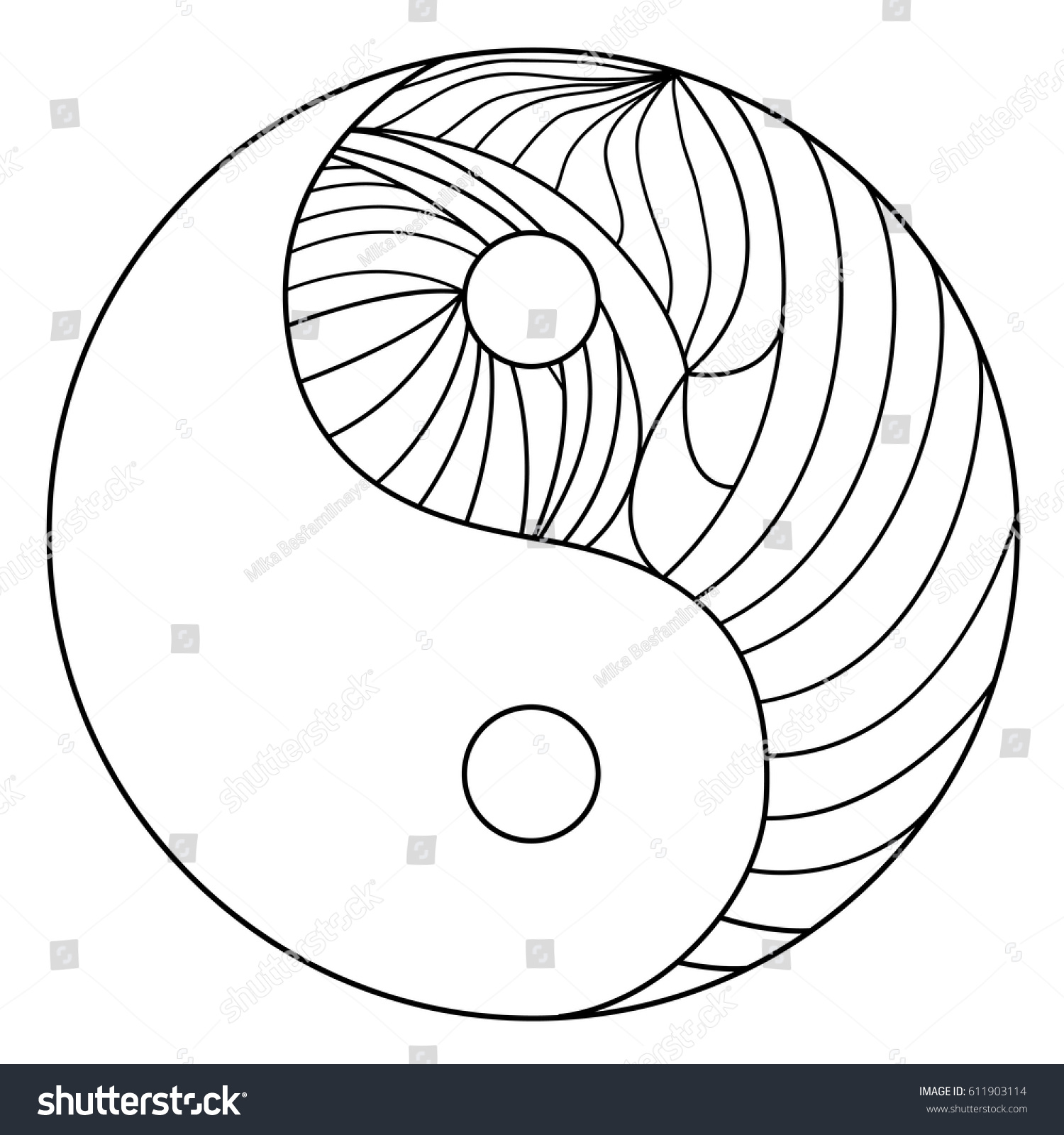 Yin Yang Zentangle Hand Drawn Mandala Stock Vector Royalty Free 611903114 Shutterstock 