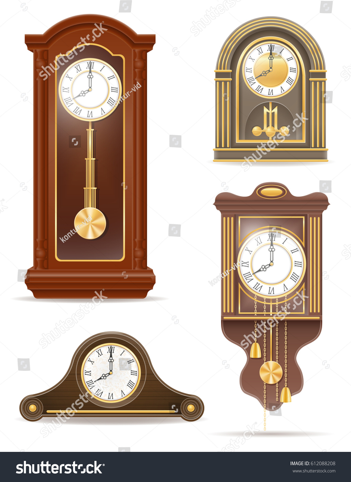 Clock Old Retro Icon Stock Vector Stock Vector (Royalty Free) 612088208 ...