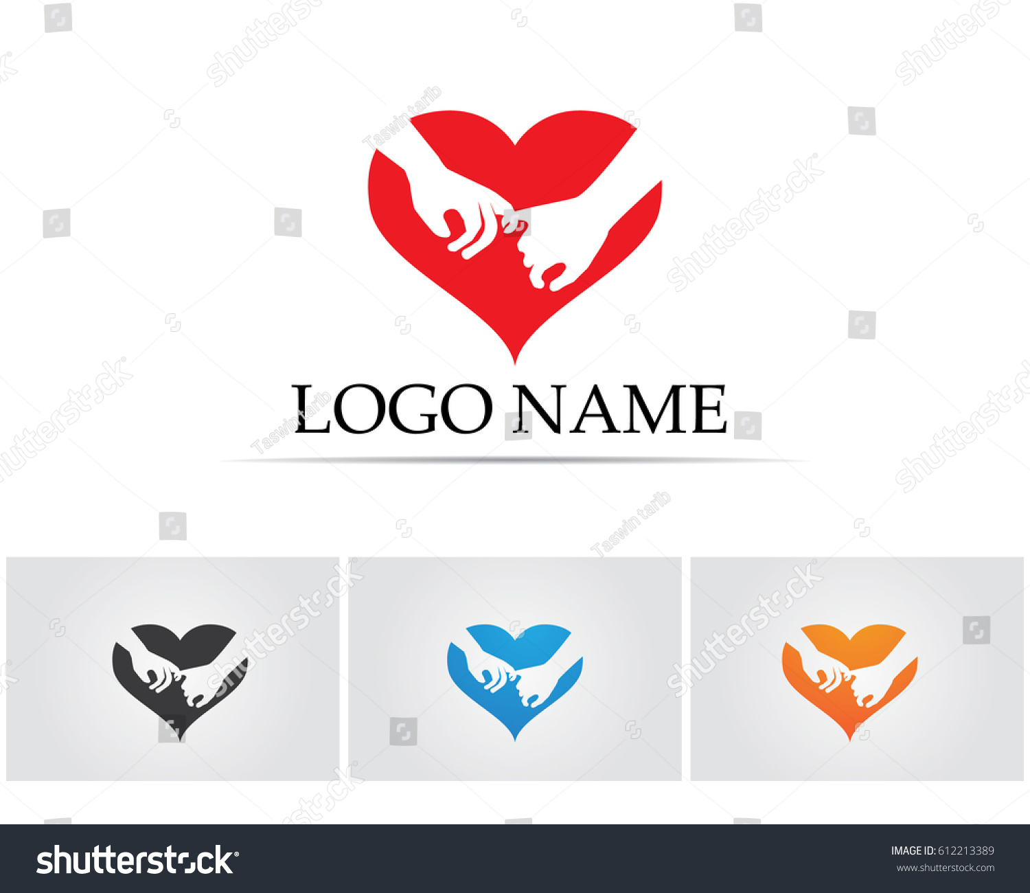 Hand Love Logo Stock Vector (Royalty Free) 612213389 | Shutterstock