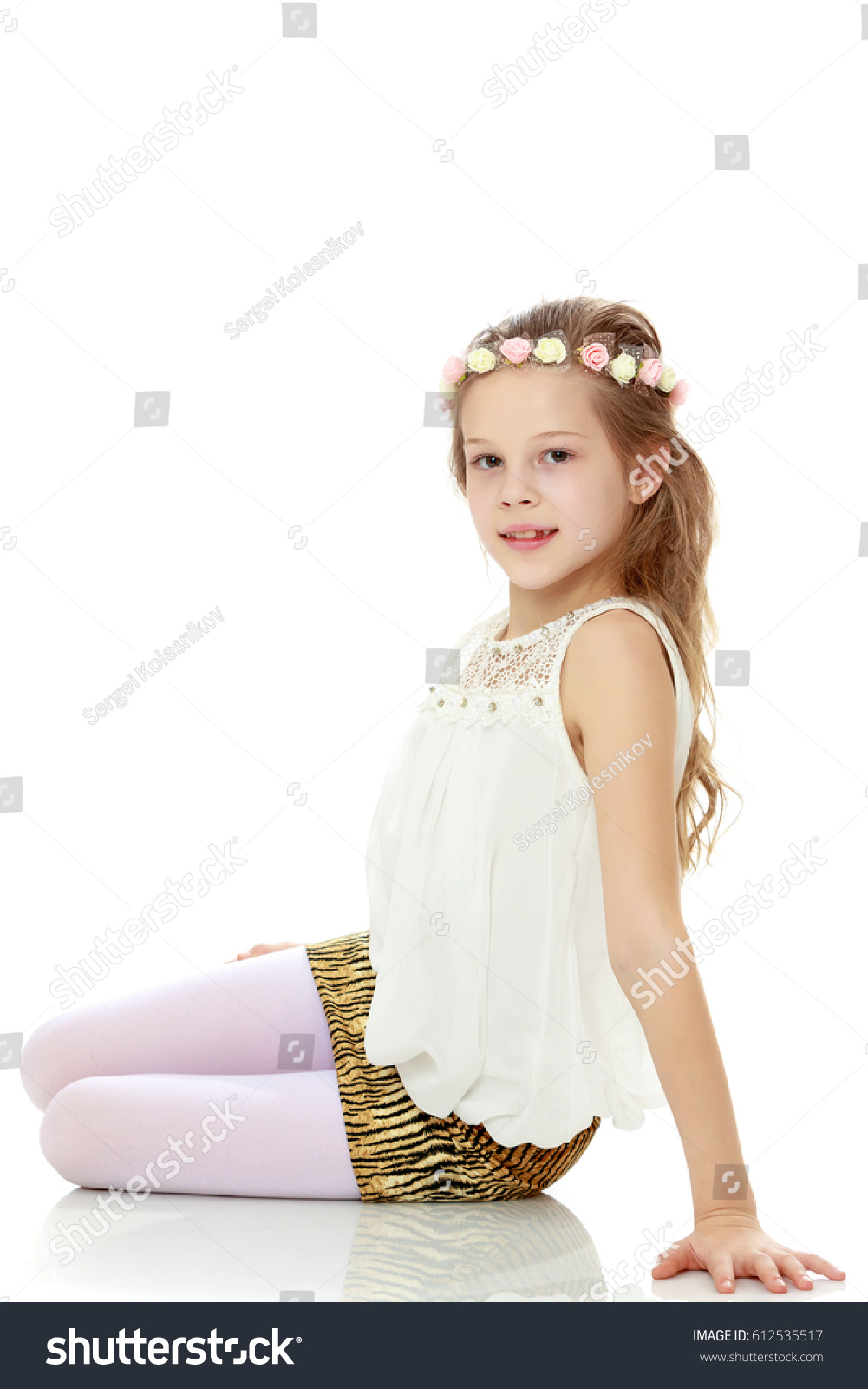 little girl skirt sitting