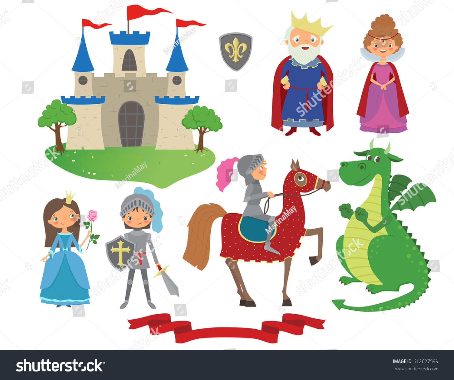 Set Fairy Tale Character Cartoon Vector Stock Vector (Royalty Free ...