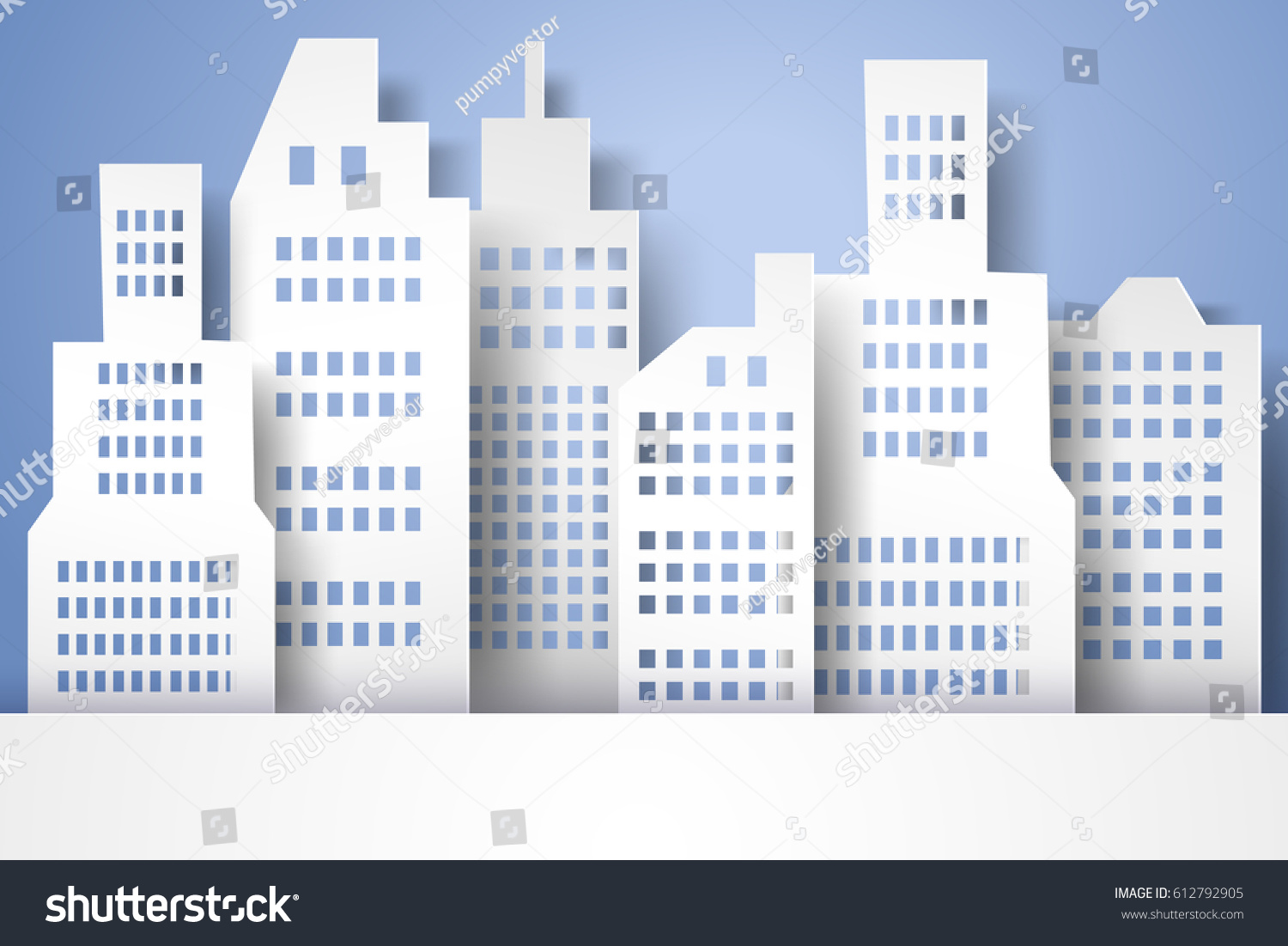 Cityscape Paper Art Style Stock Vector (Royalty Free) 612792905 ...