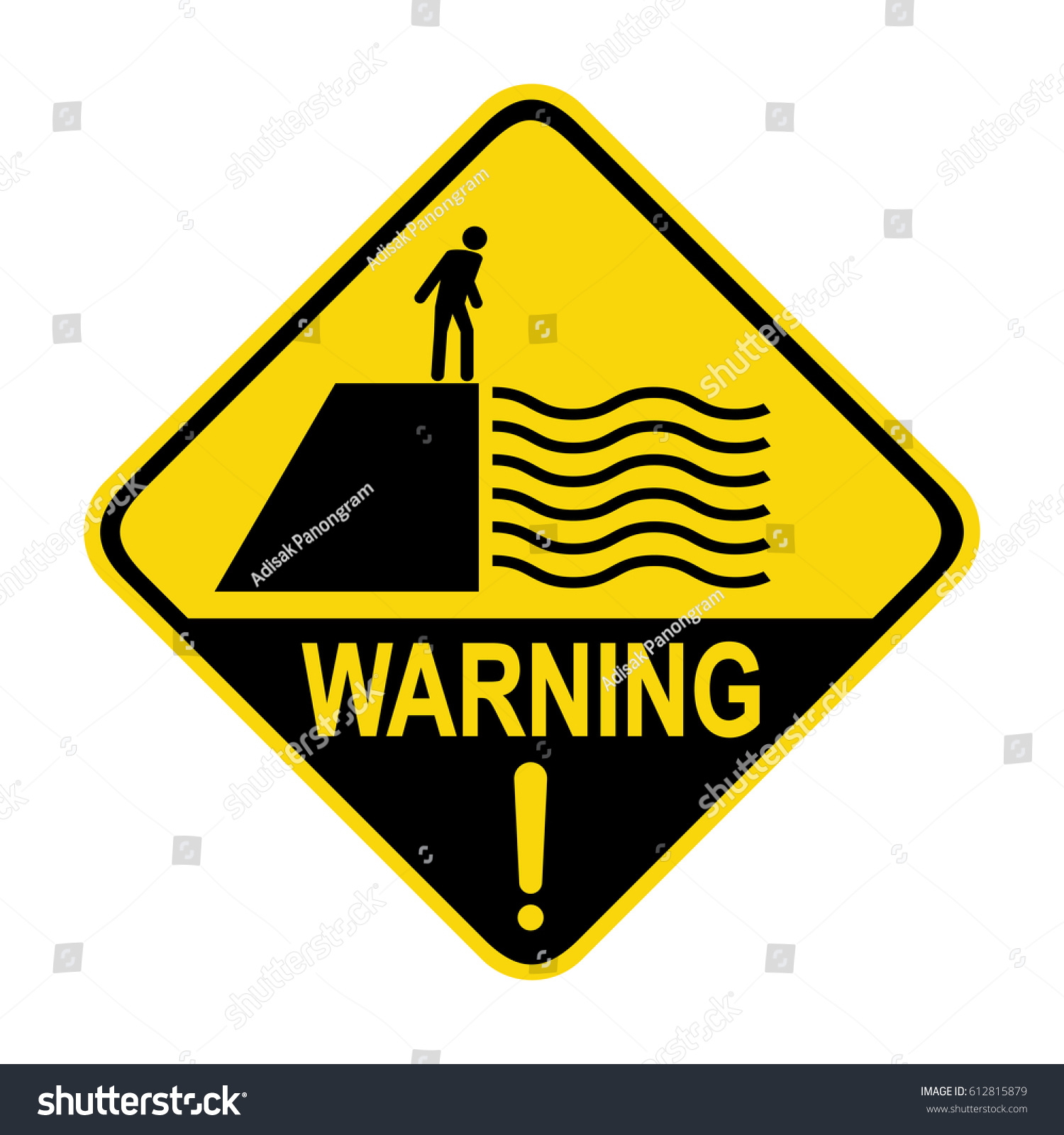 Warning deep water sign 