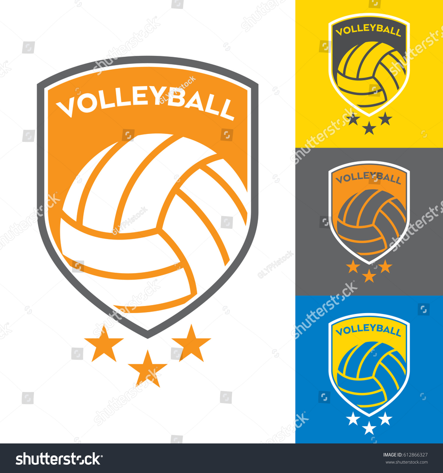 Set Vector Volleyball Crests On Selection Stock Vector (Royalty Free ...