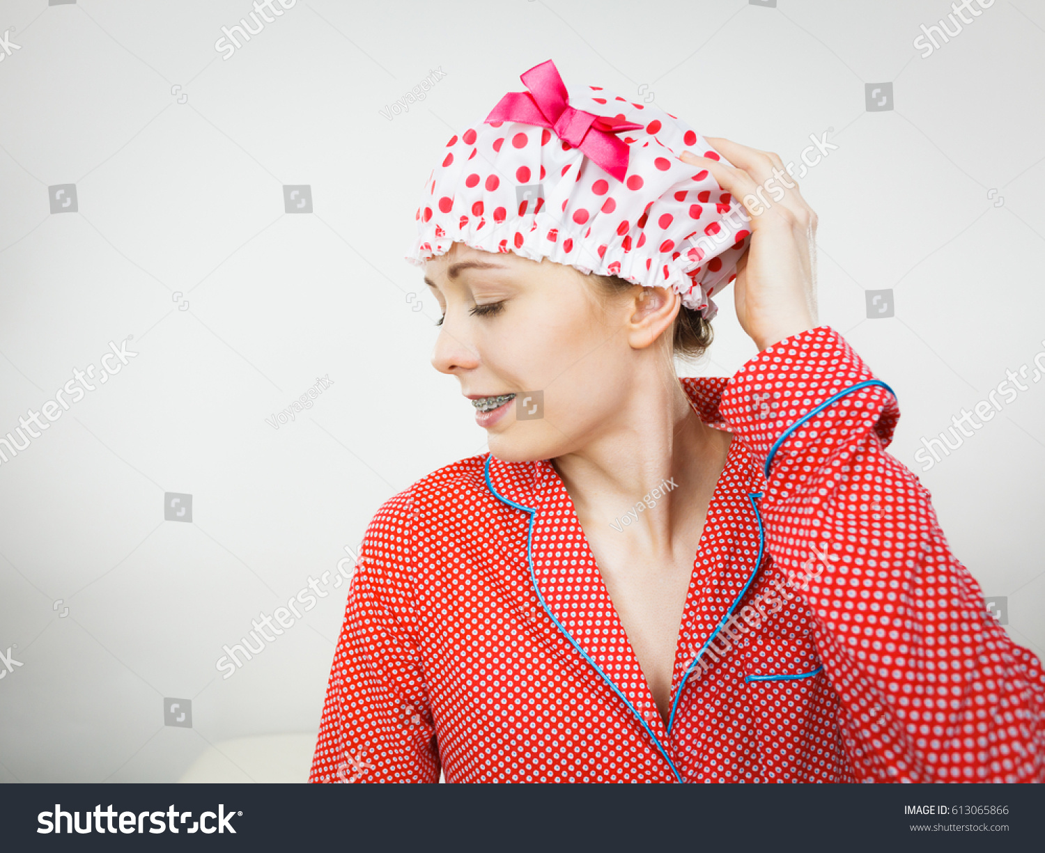 wearing a hat after shower