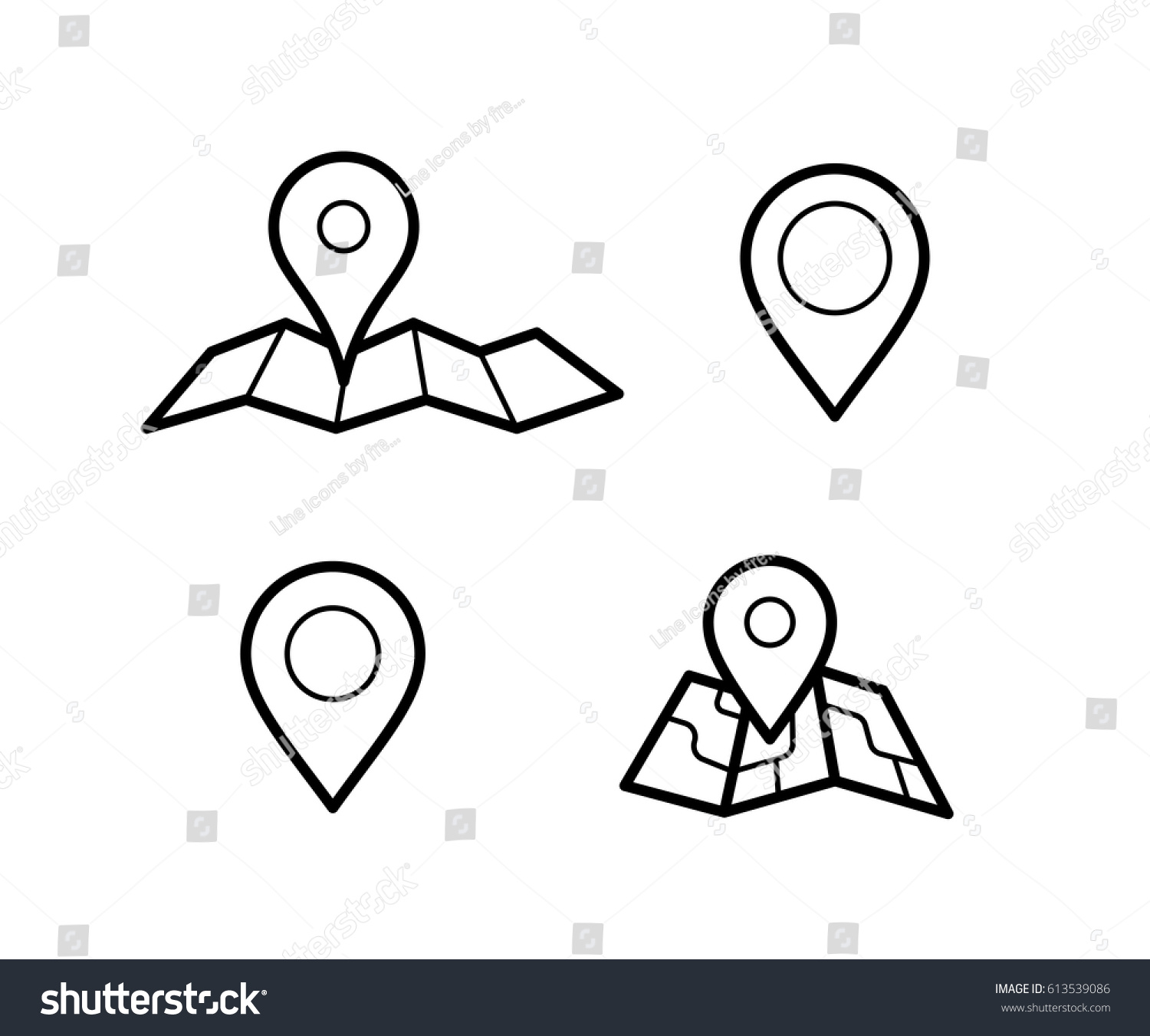 Maps Pins Vector Icons Make Your Stock Vector Royalty Free 613539086   Stock Vector Maps And Pins Vector Icons Make Your Own Custom Location Pin Icon Map With Pin Symbol Navigation 613539086 