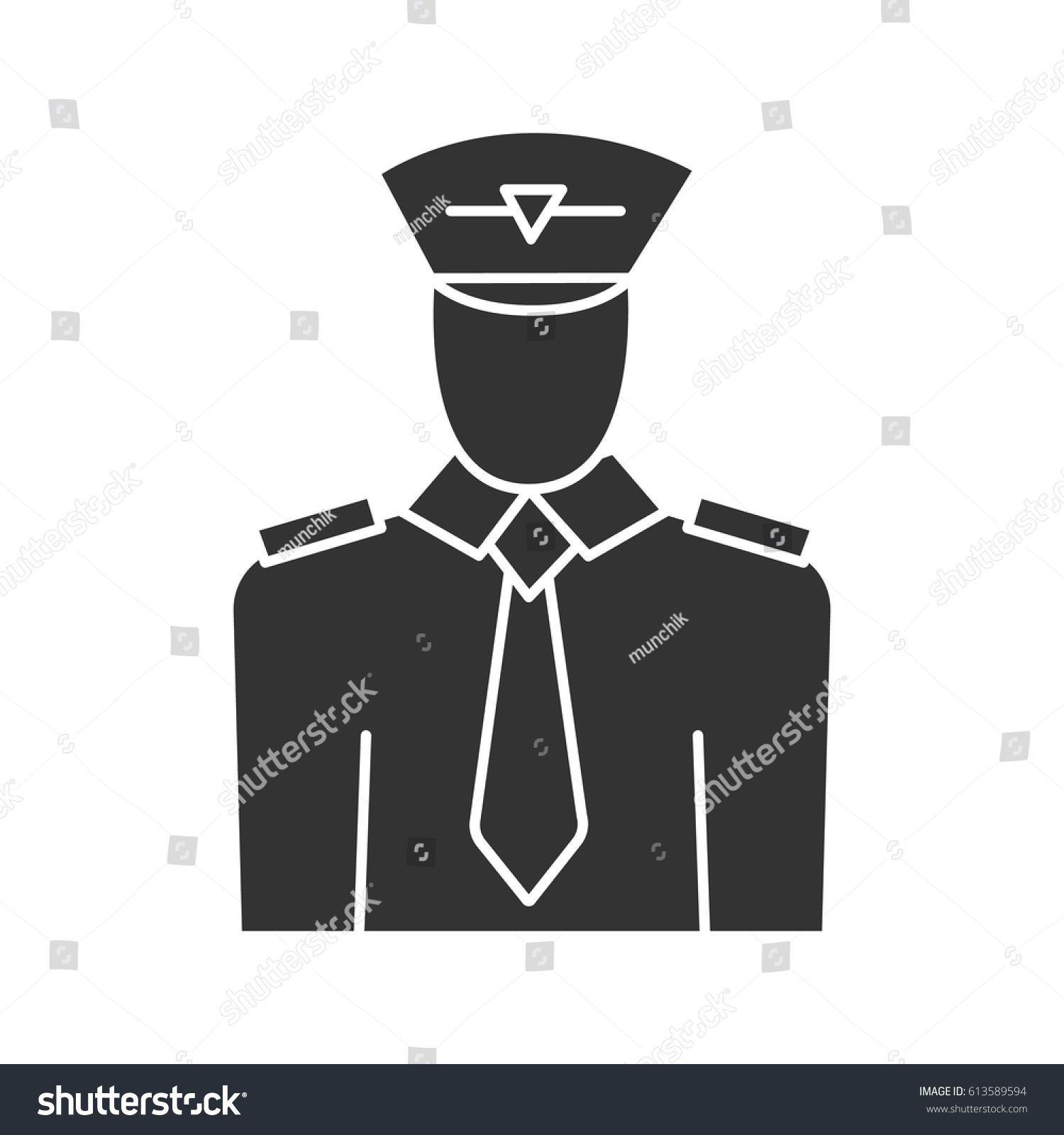 Pilot Icon Silhouette Symbol Negative Space Stock Vector (Royalty Free ...