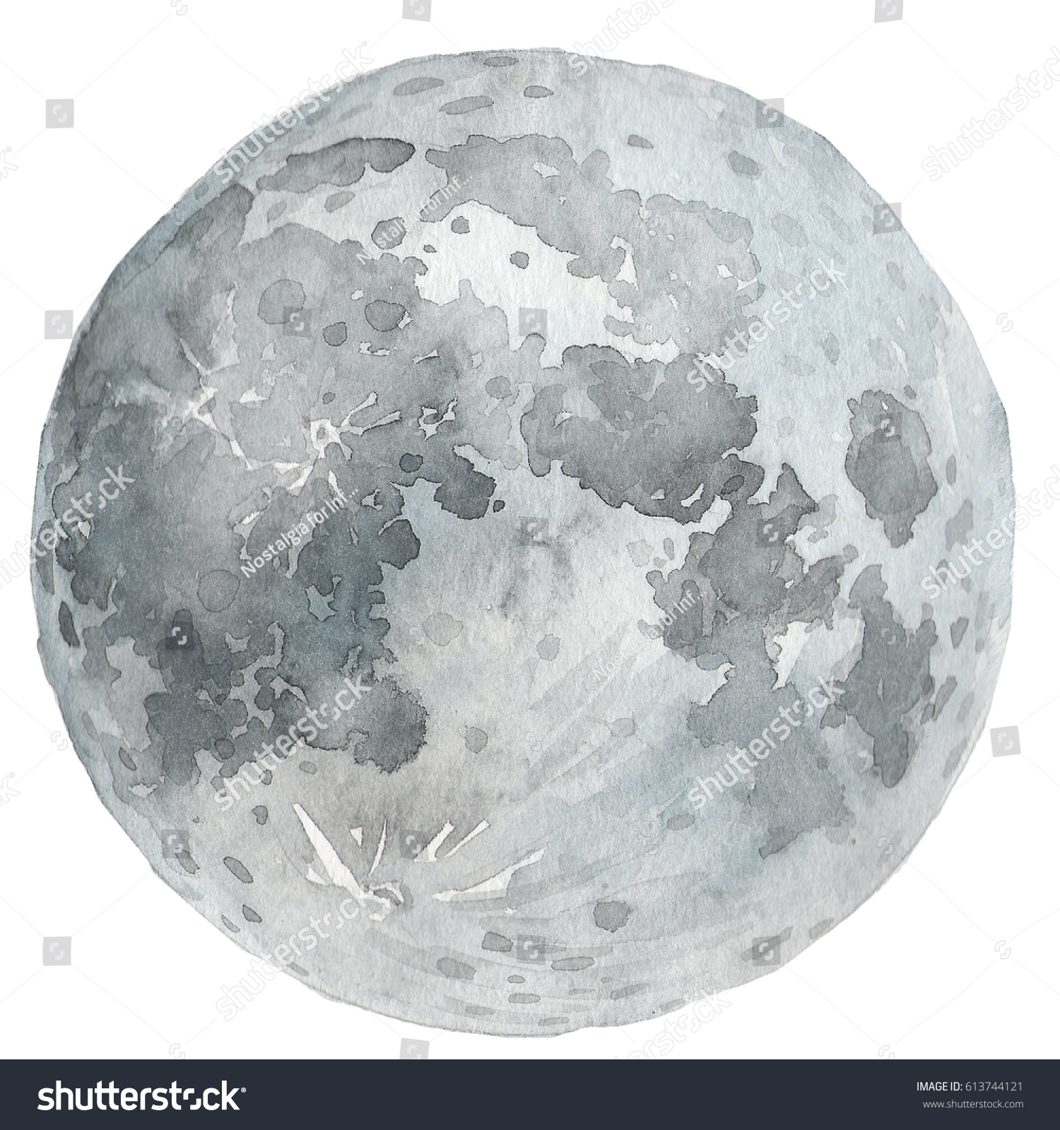 Поверхность Луны акварель