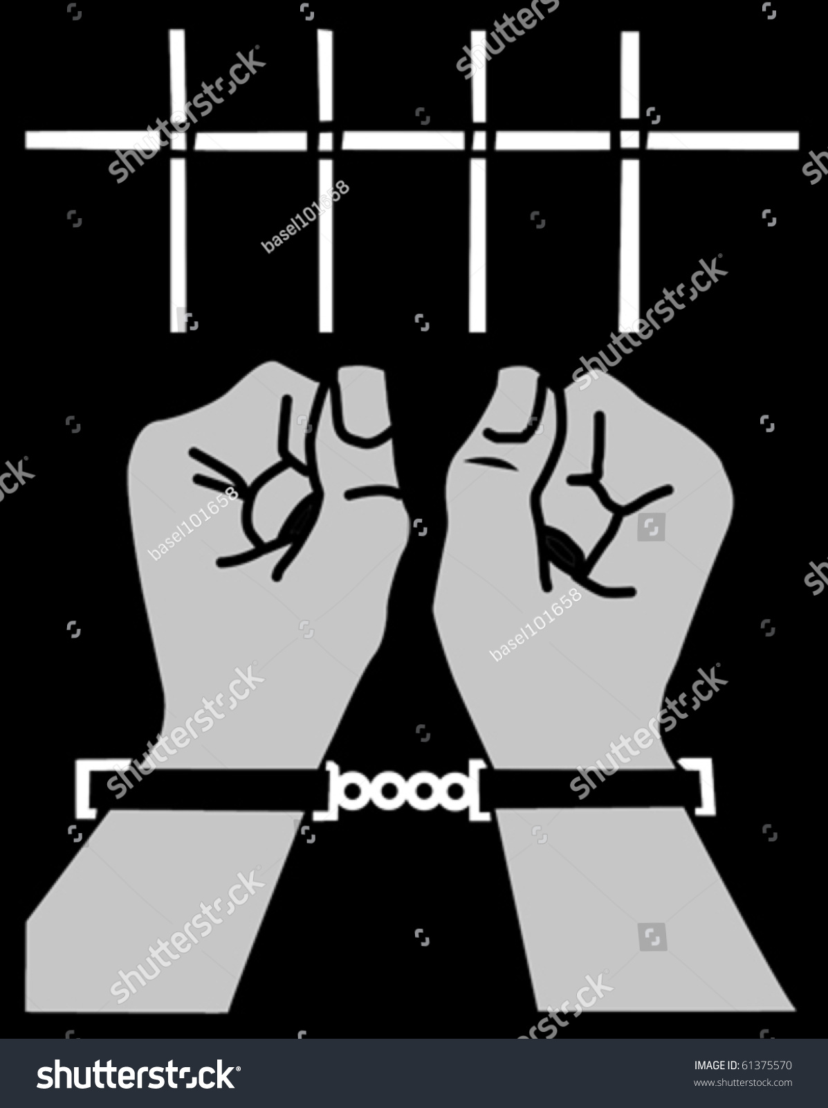 Vector Illustration Hands Manacle Stock Vector (Royalty Free) 61375570 ...