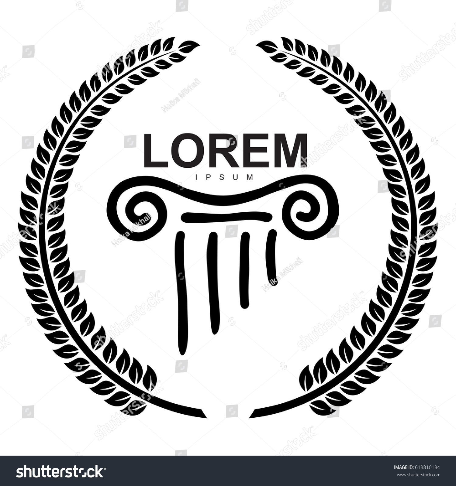 Vector Logo Greek Style Wreath Ears Stock Vector (Royalty Free ...