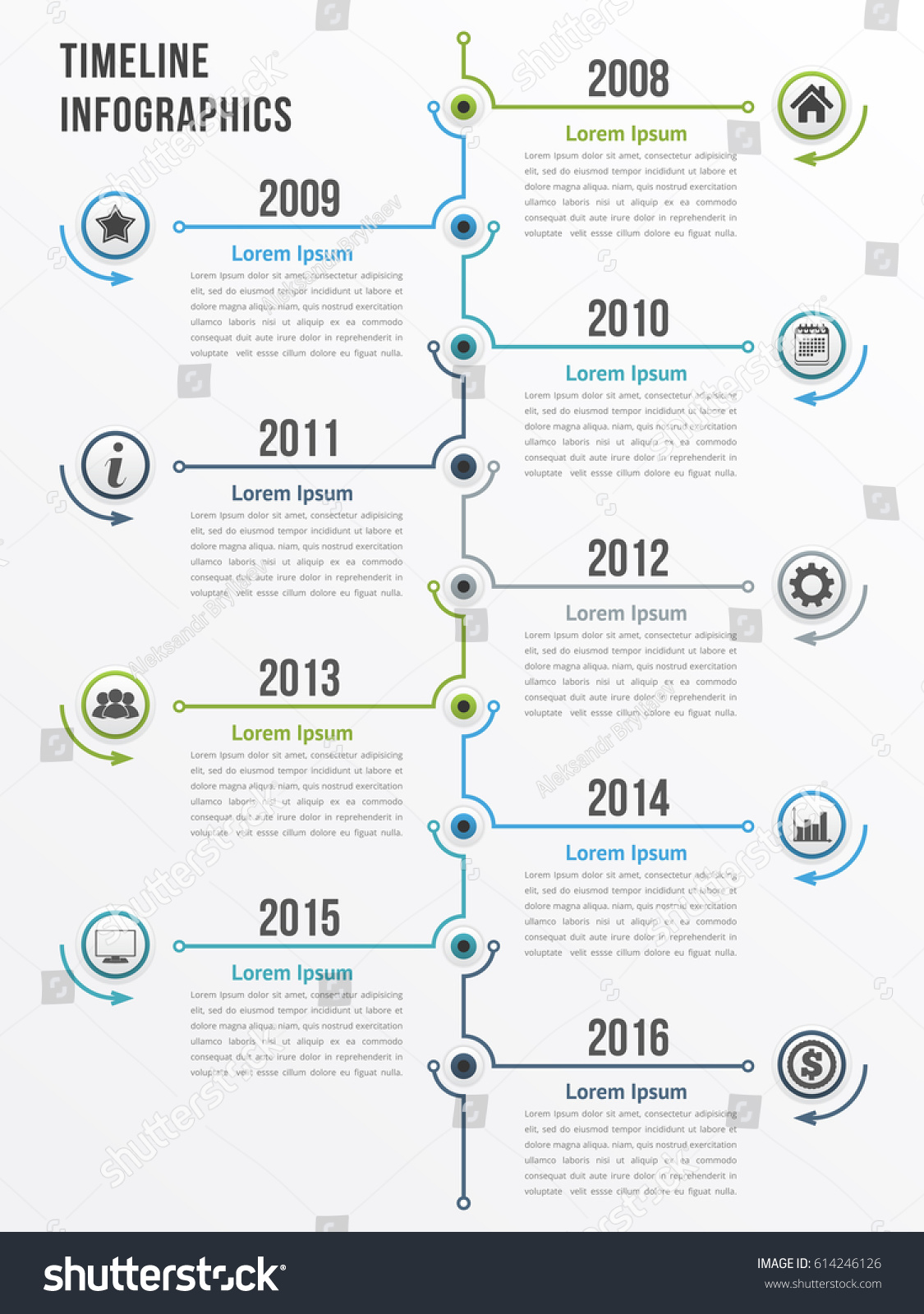 Vektor Stok Vertical Timeline Infographics Template Workflow Process Tanpa Royalti 614246126 2510