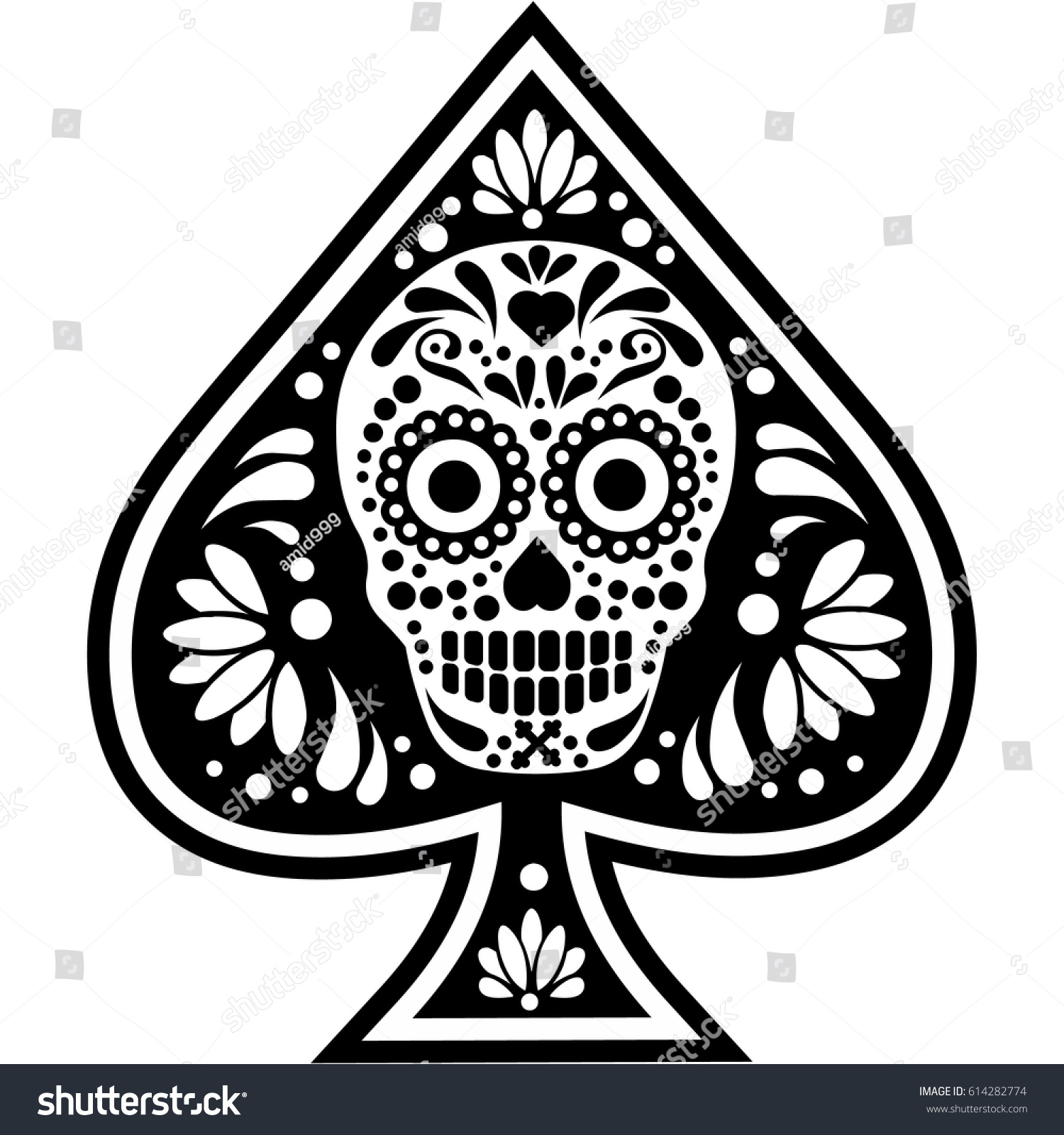 Pokerplaying Card Ace Ofspades Stock Vector (Royalty Free) 614282774 ...