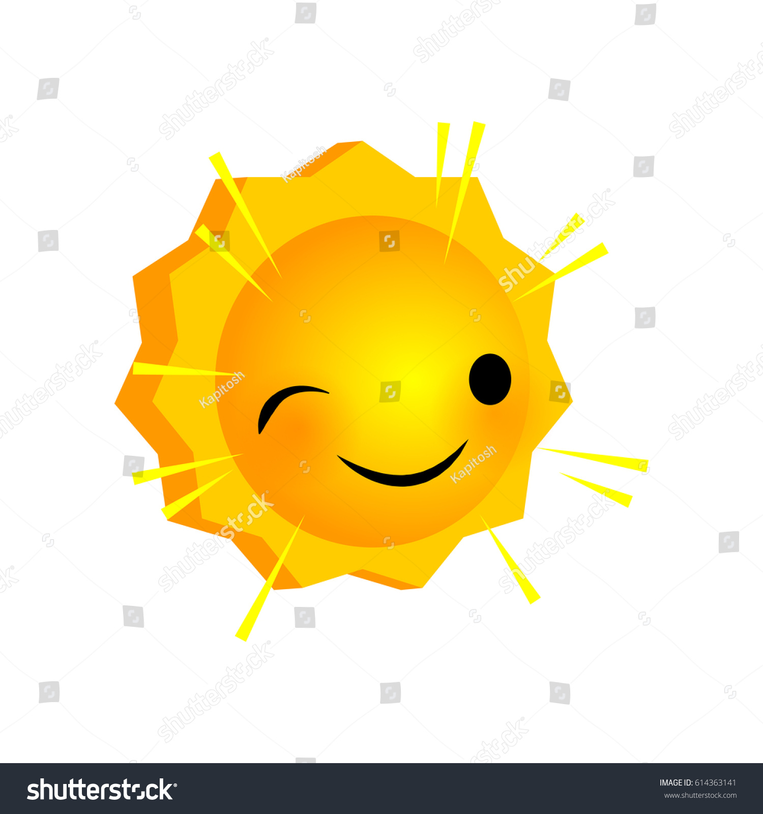 Vector Illustration Wink Sunny Smile Icon Stock Vector Royalty Free